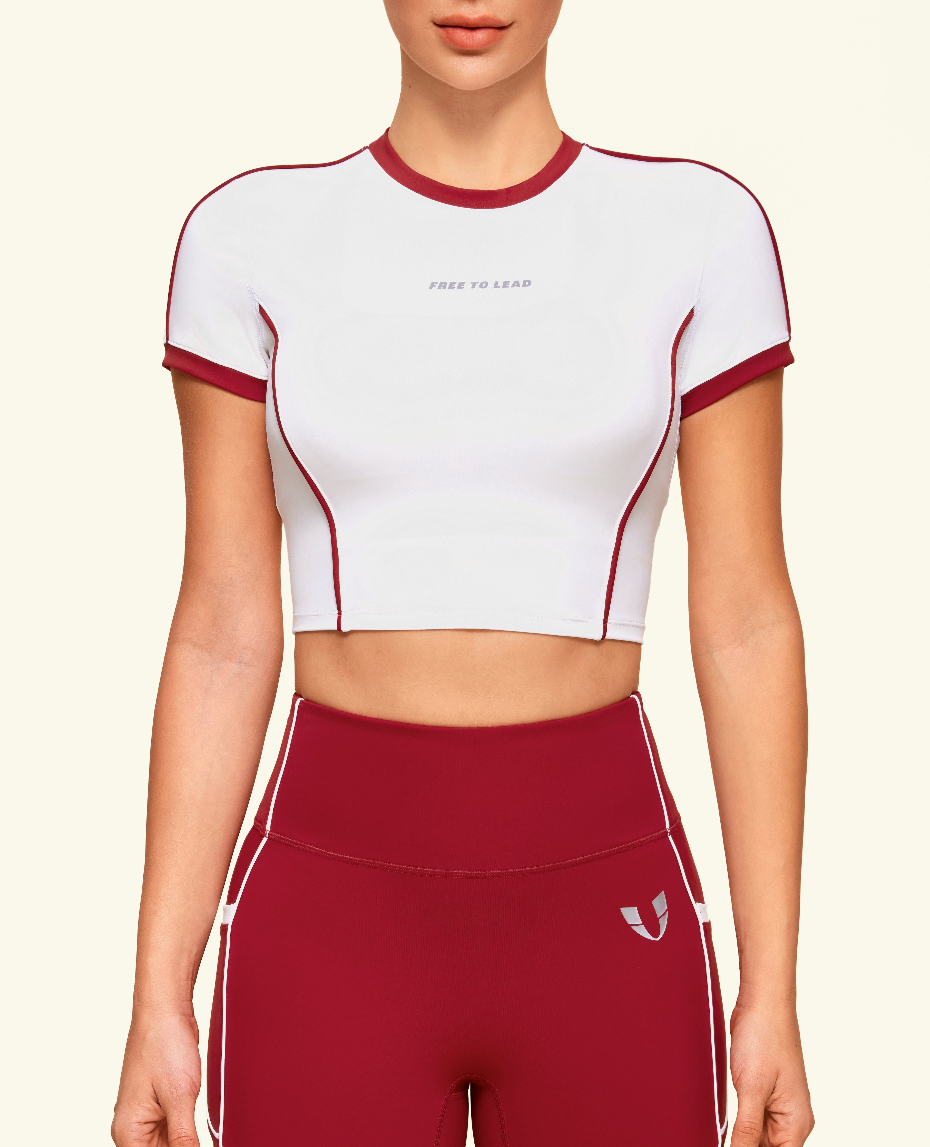 Cropped Athletic T -Shirt - White
