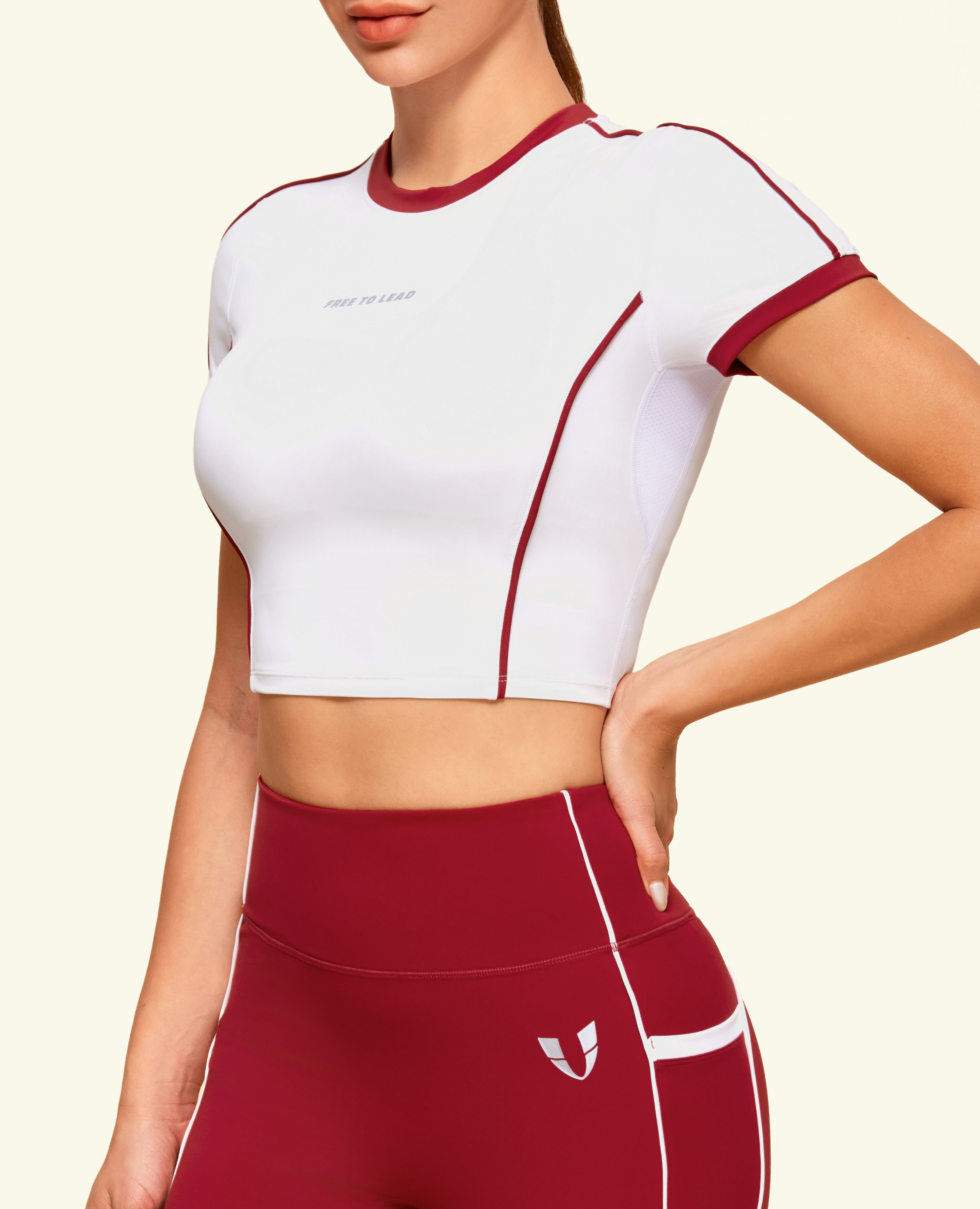 Cropped Athletic T -Shirt - White