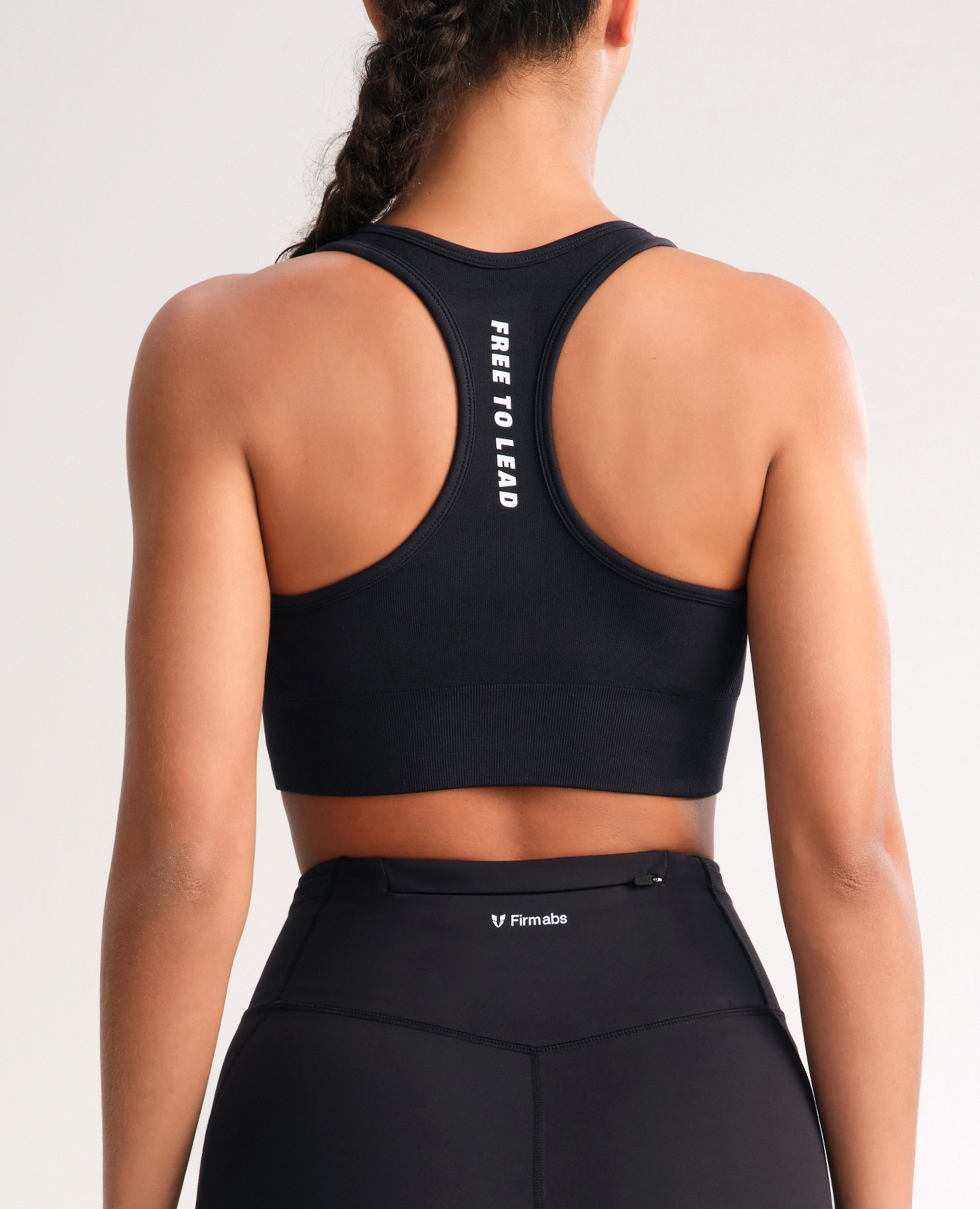 Sujetador de fitness sin costura - negro