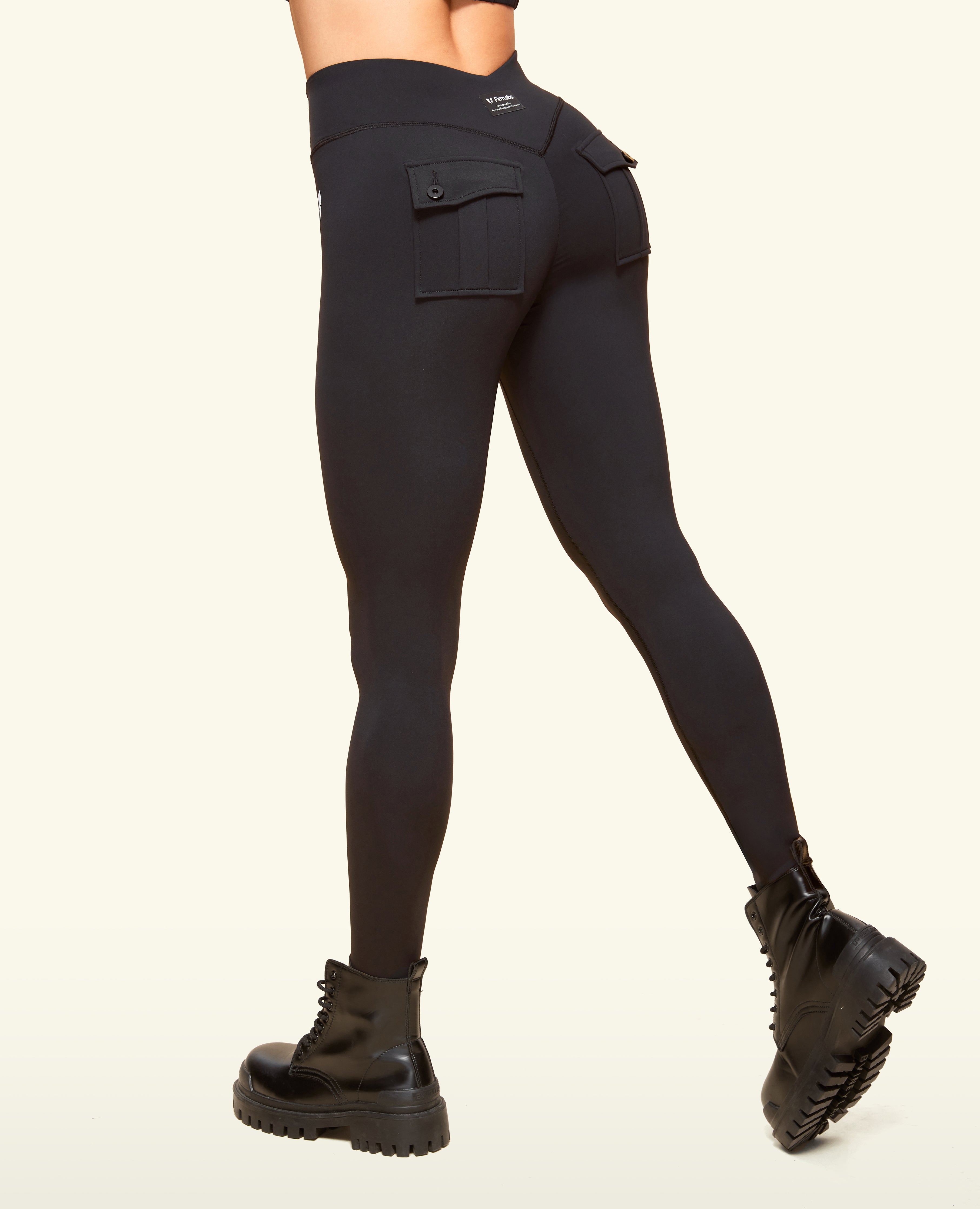 Zip Front Pocket Powerful leggings - Schwarz