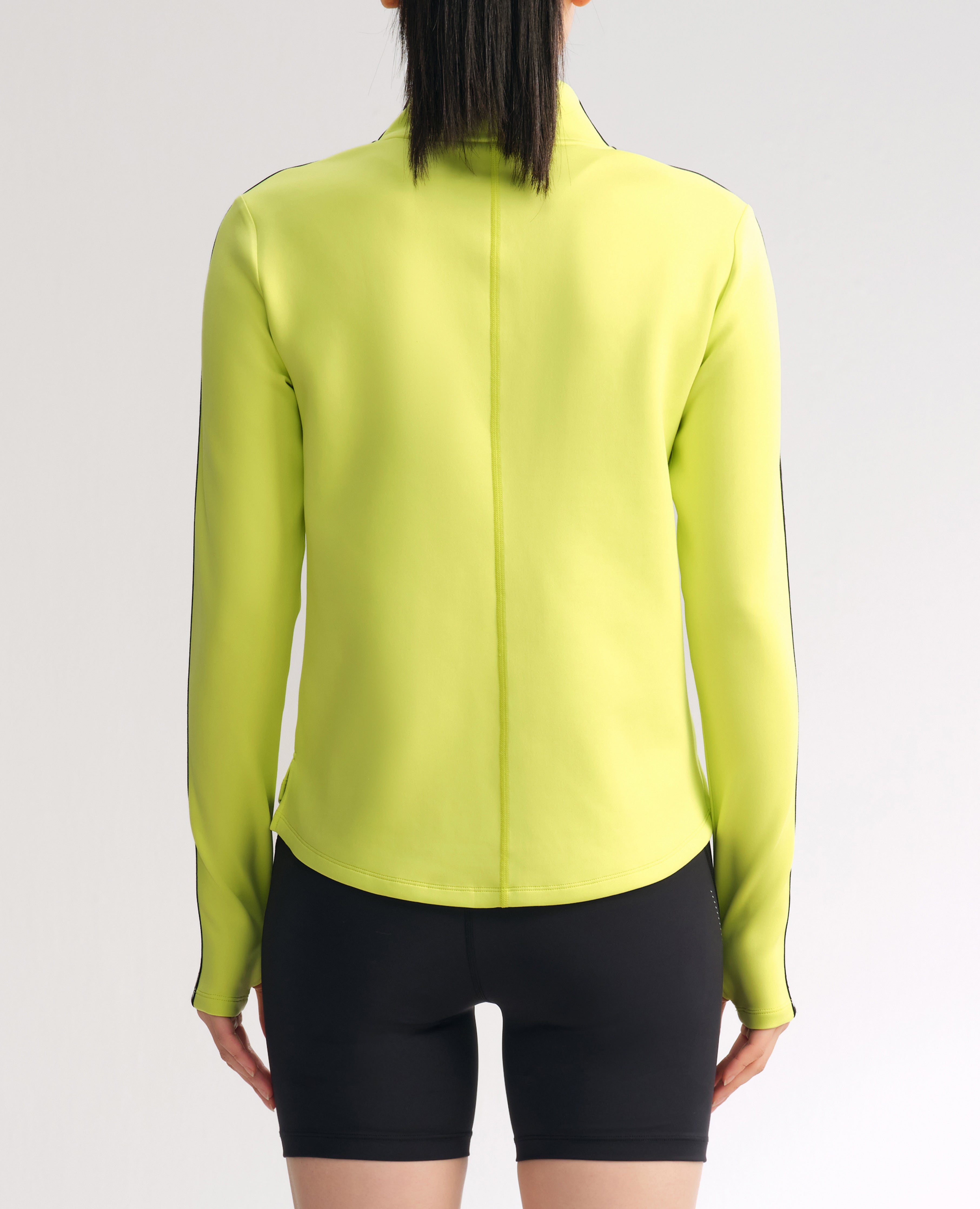 Haut pull athlétique à demi-zip - Jaune citron