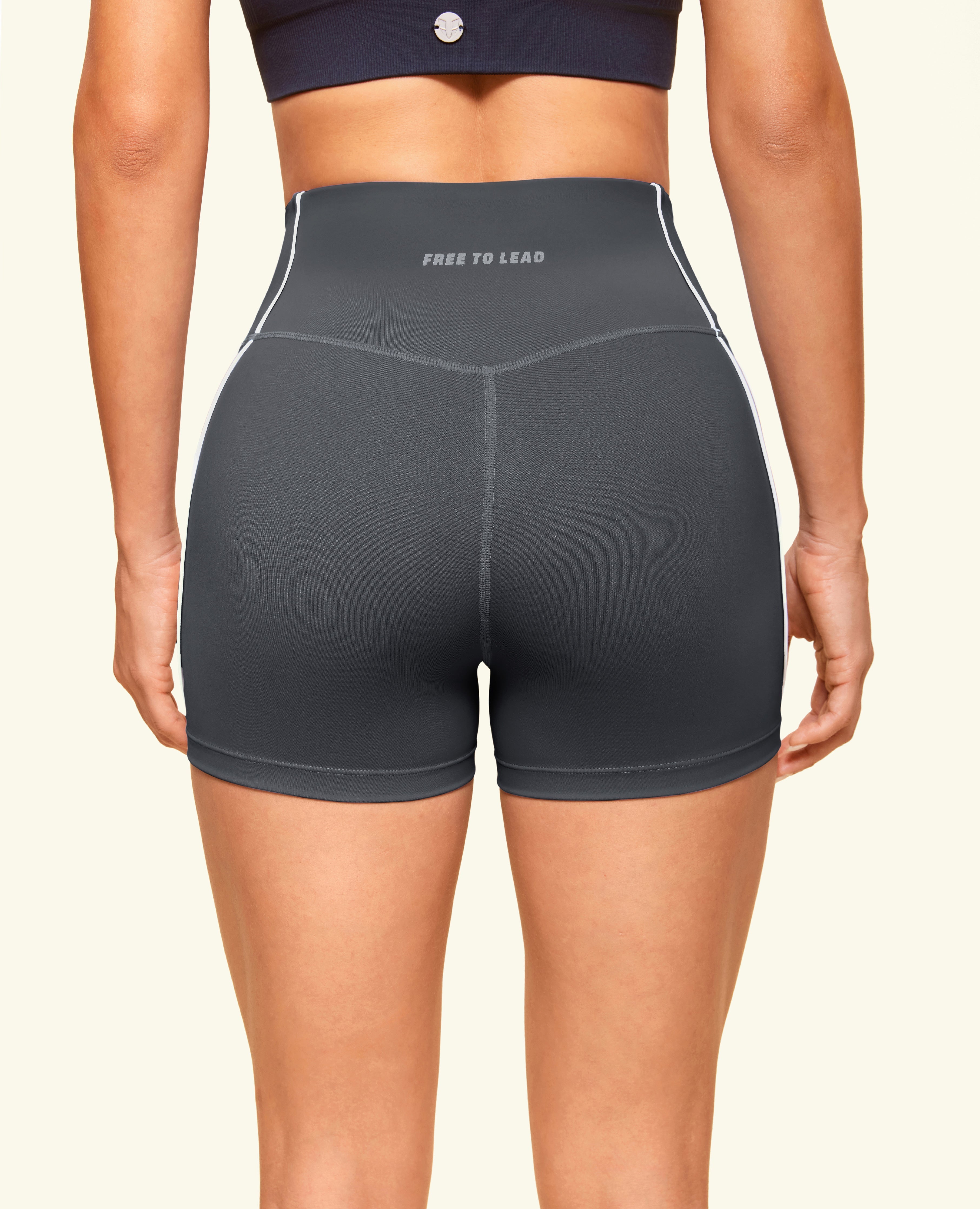 Power Tight High Waist Shorts - Grau