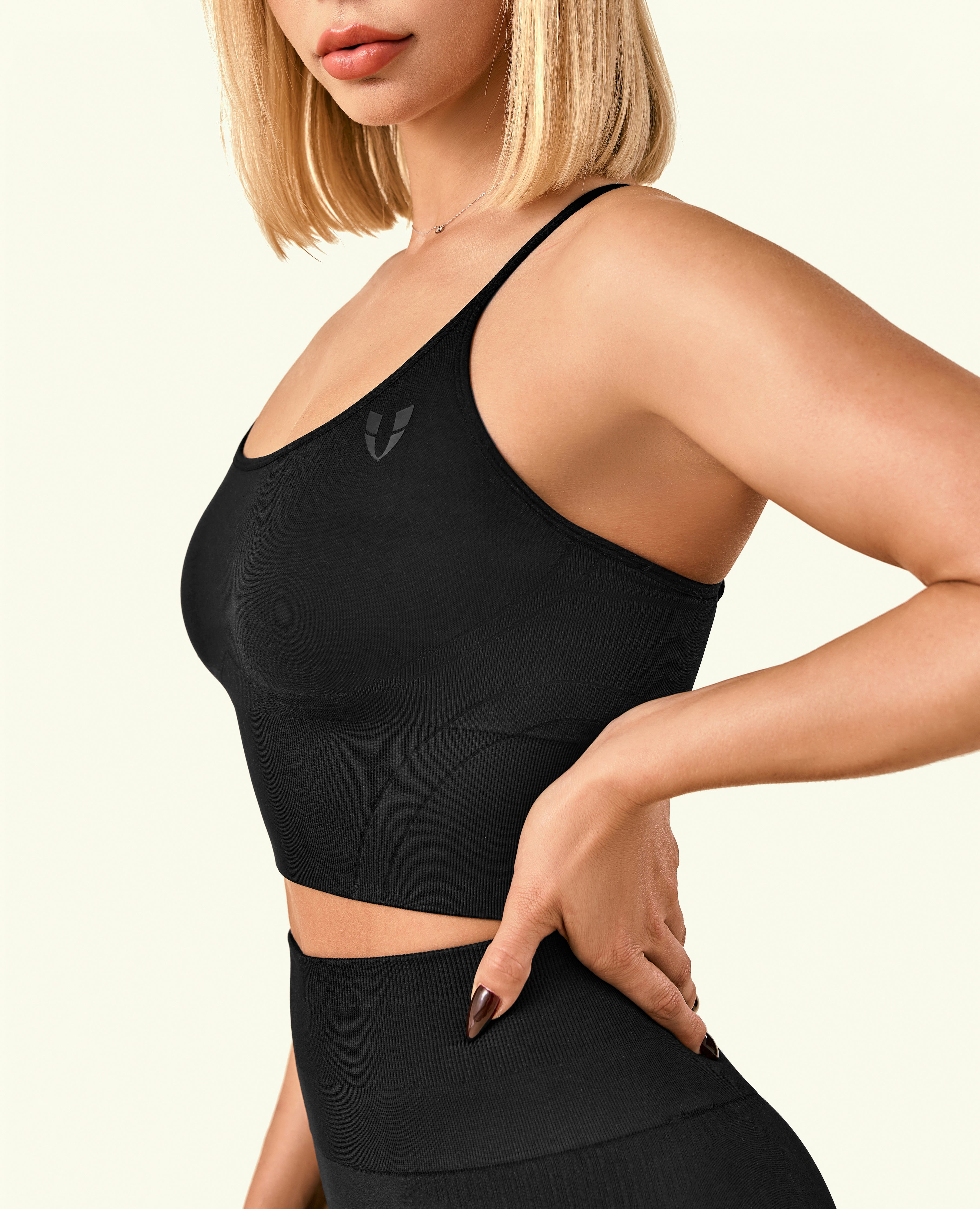 Energy Strap Strap Longline Top - Black