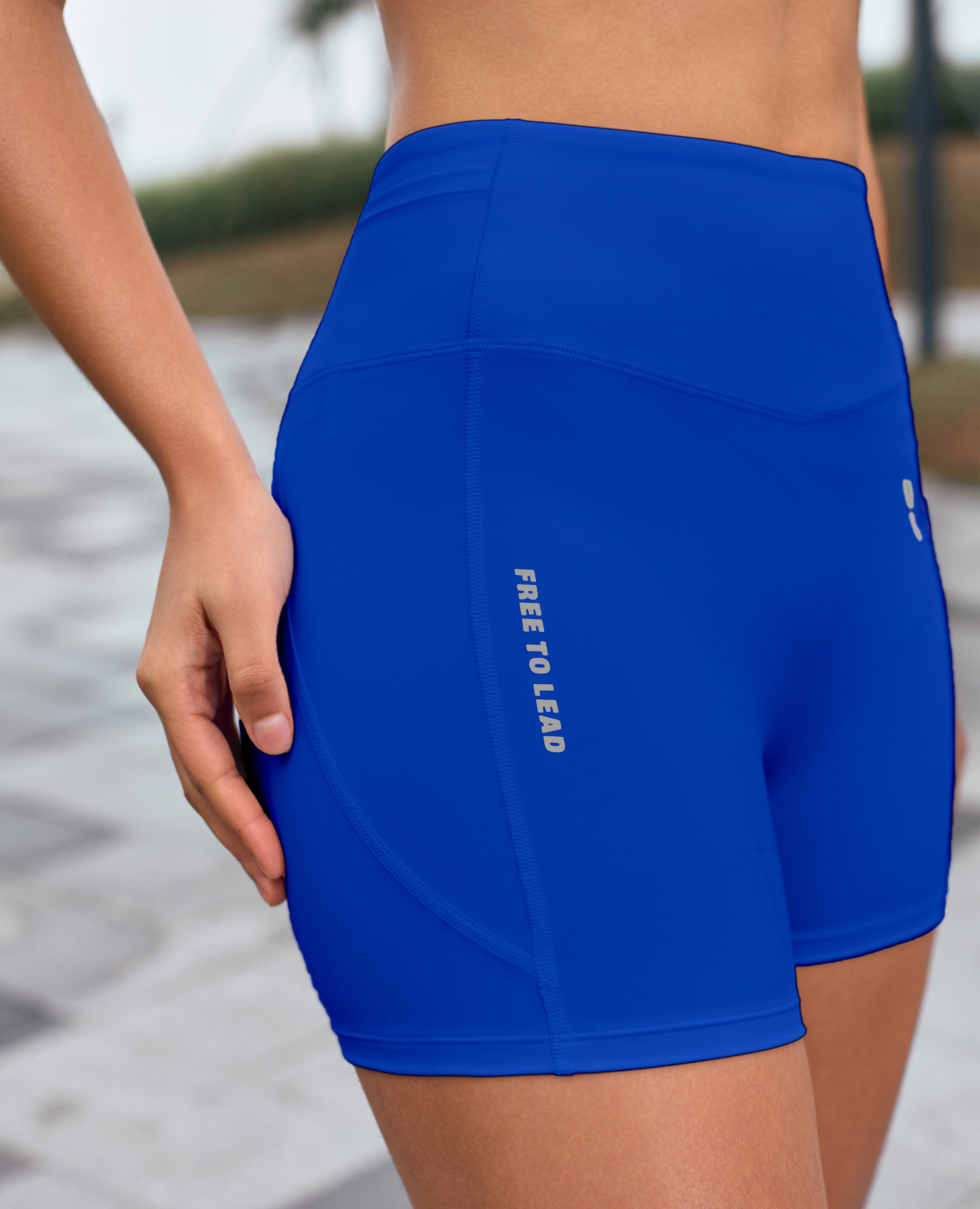 Pantalones cortos de bolsillo de gimnasio delgados - azul