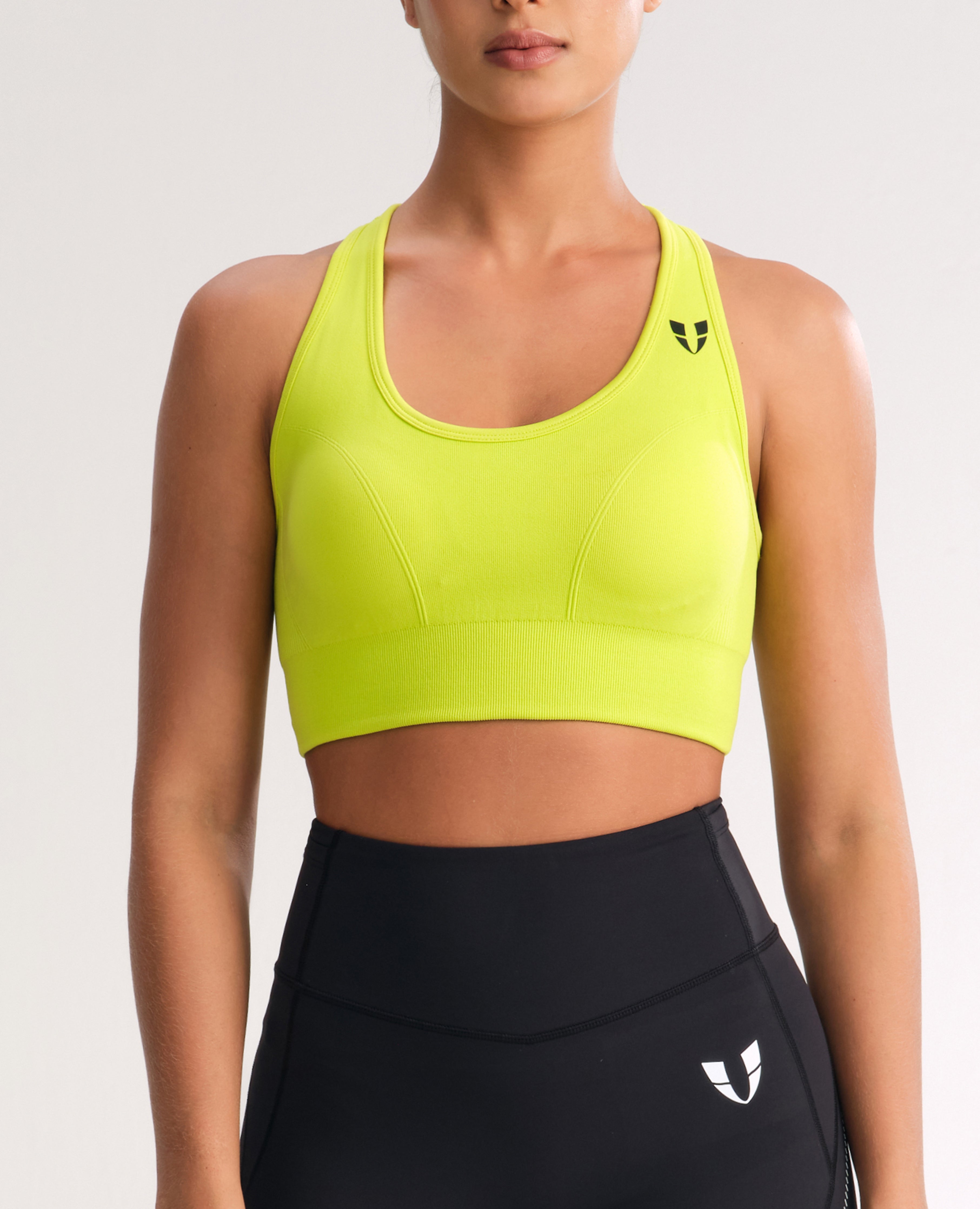 Sujetador de fitness sin costura - amarillo