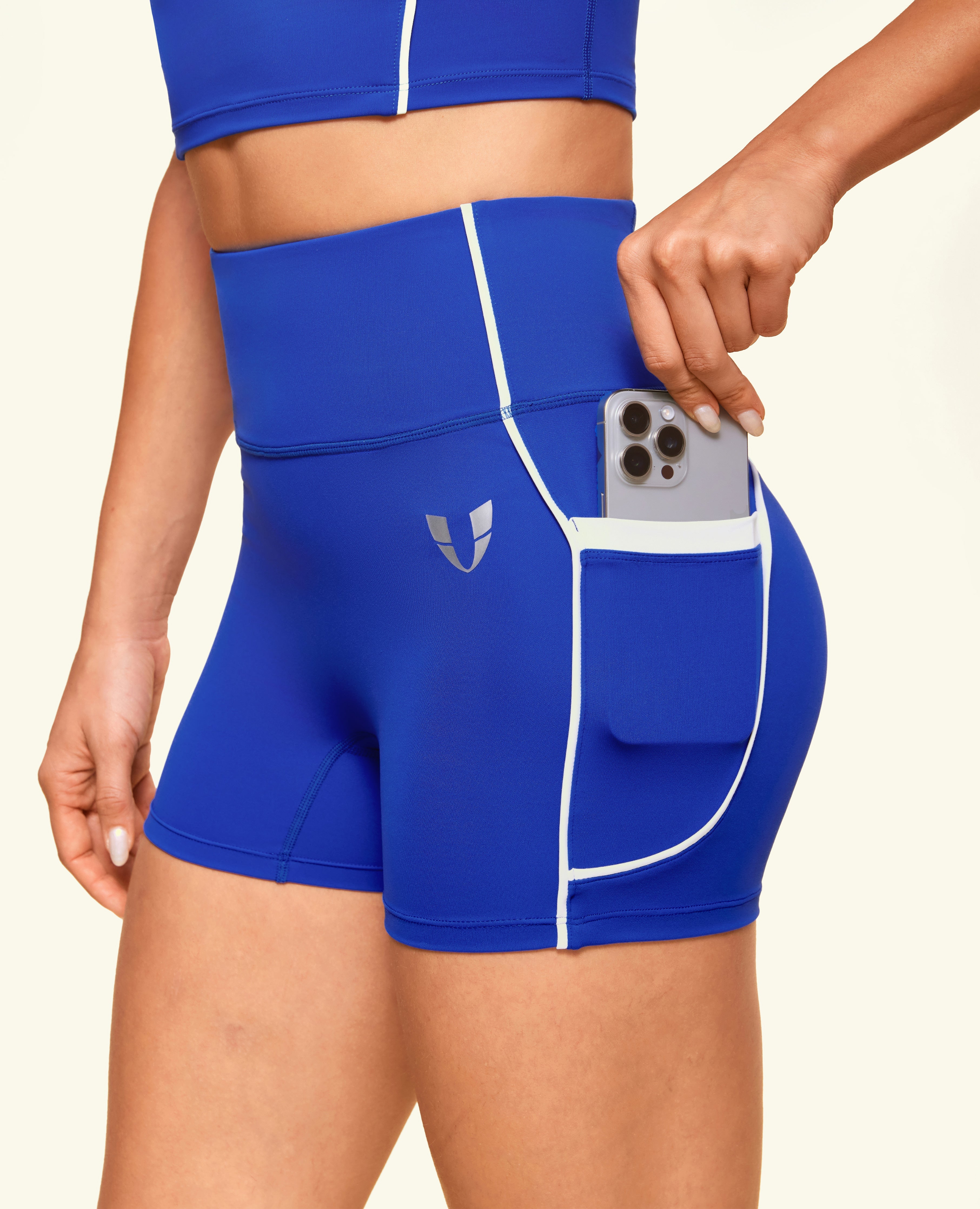 Short de taille haute de poche de lifting