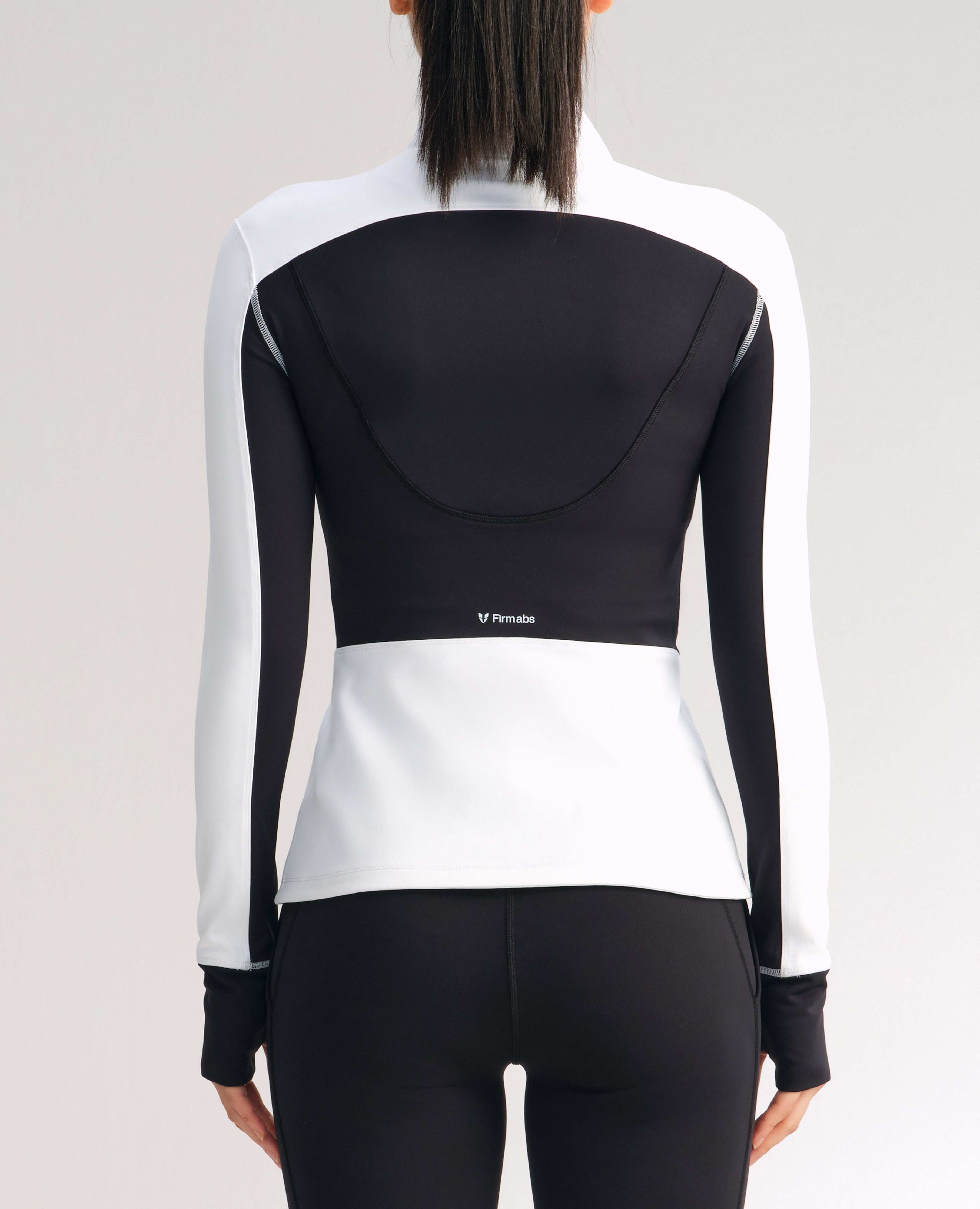 Veste athlétique coupe slim color block - Blanc et noir
