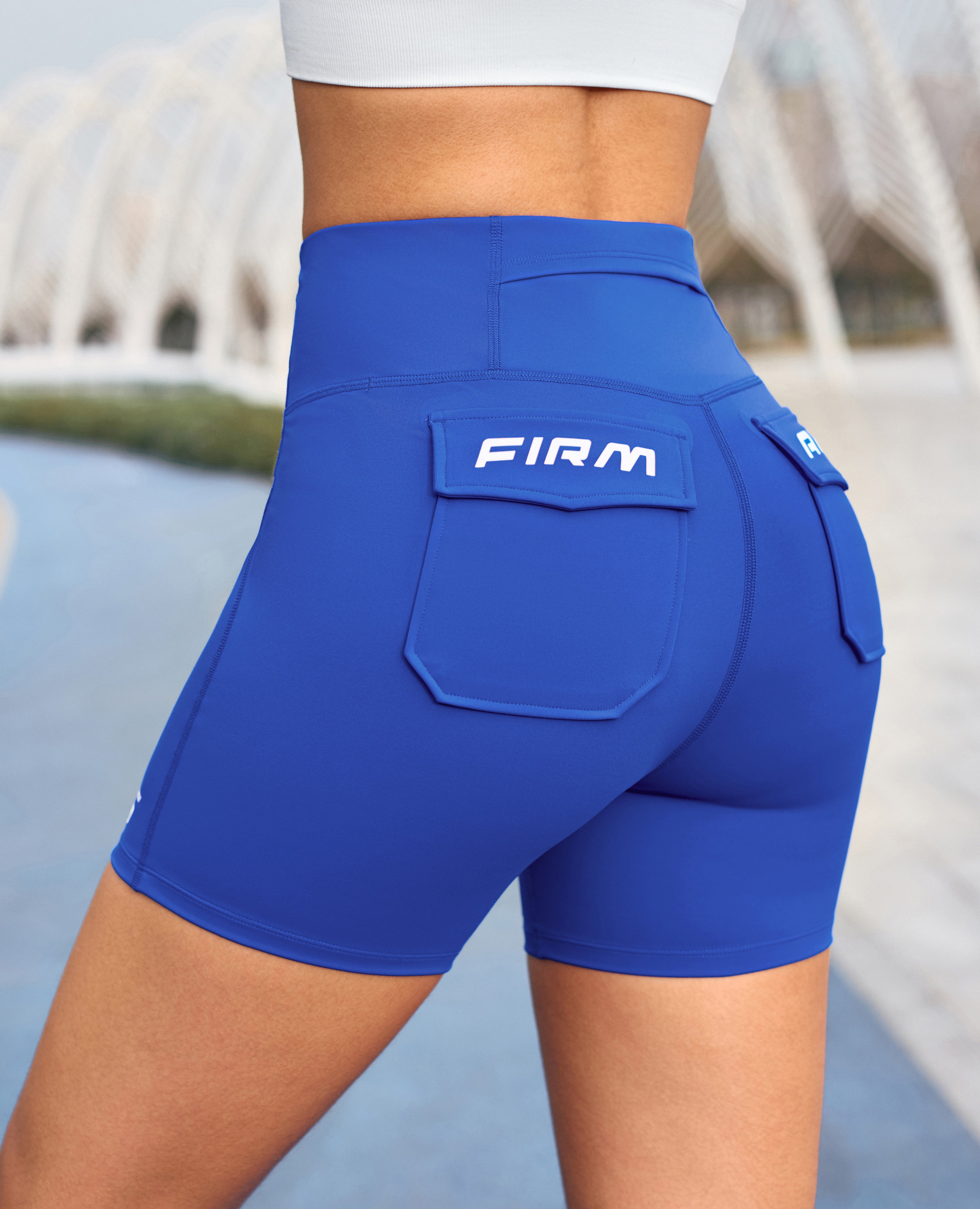 Firma ABS clásico de bolsillos de carga pantalones cortos - azul