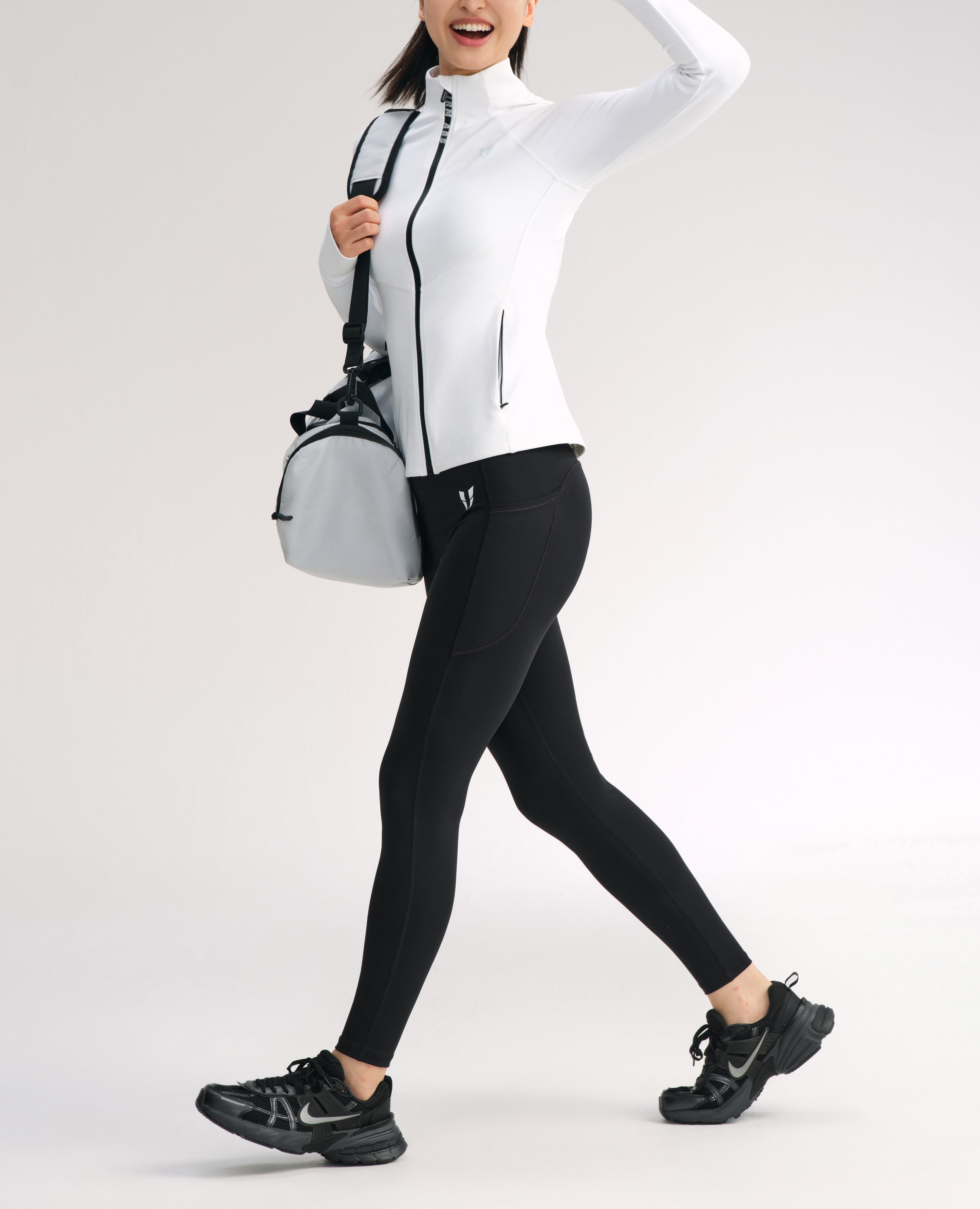 Veste athlétique en polaire fine coupe slim - Blanc