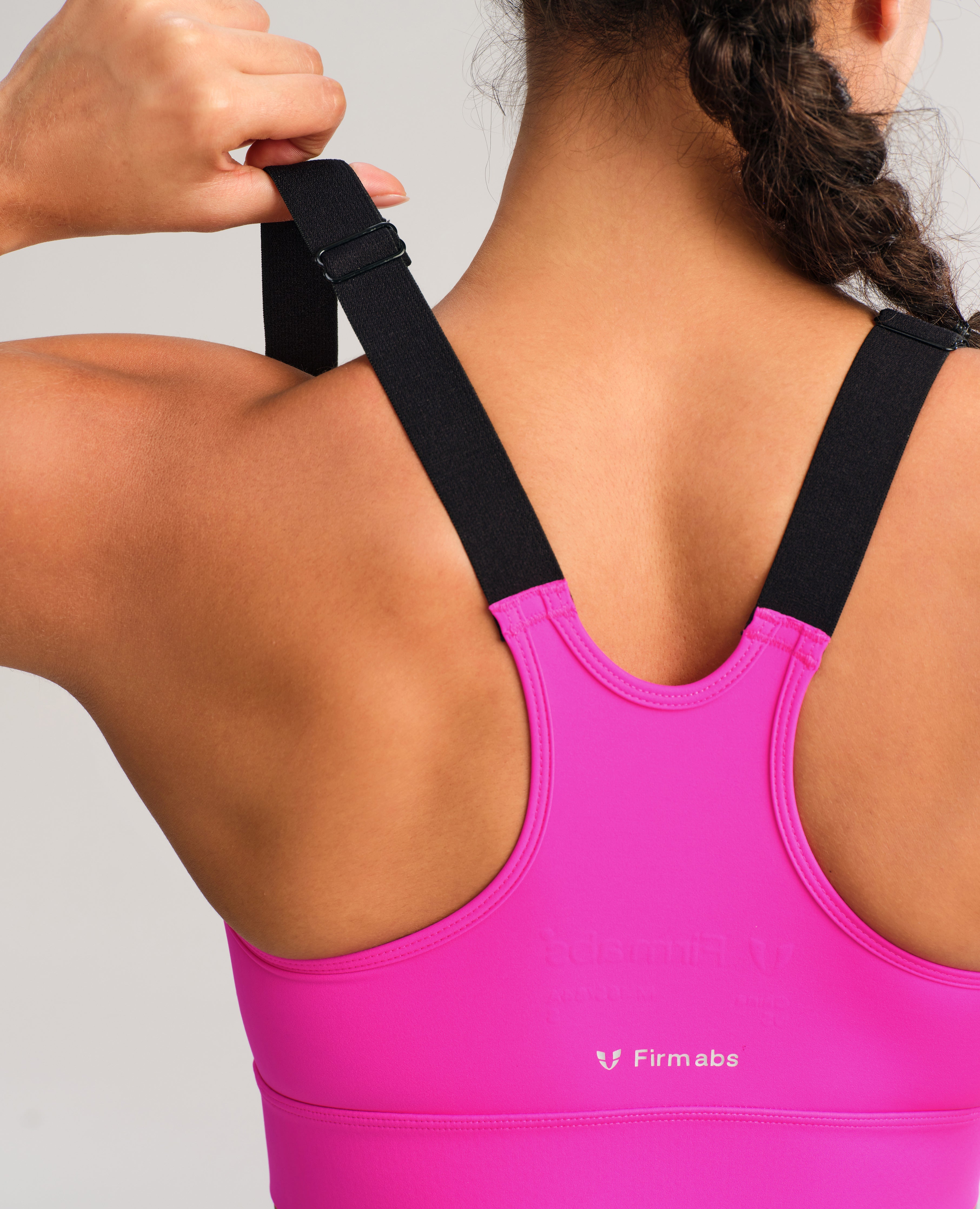 Zip Up High Support Active Bra - Dark Pink