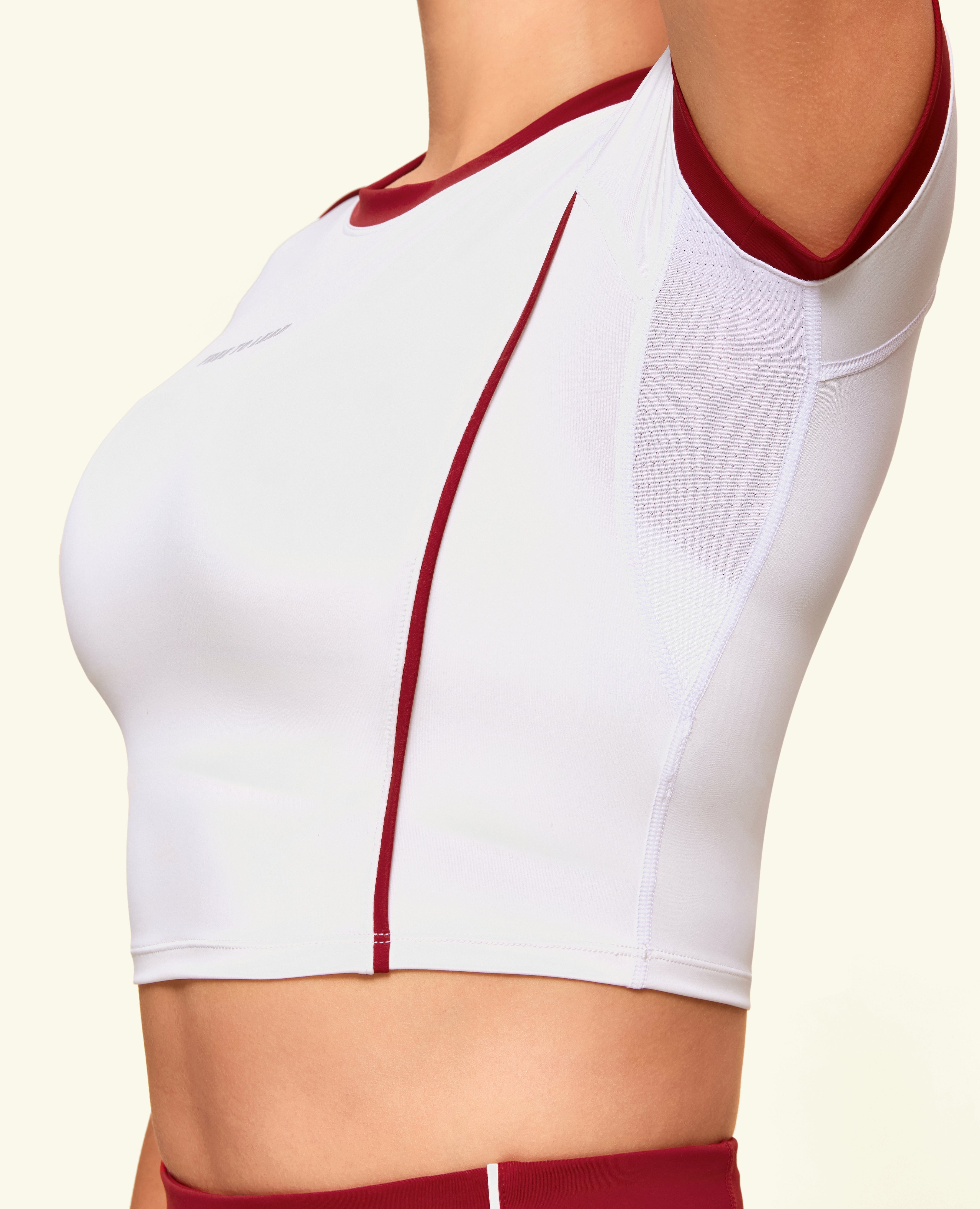 Cropped Athletic T -Shirt - White