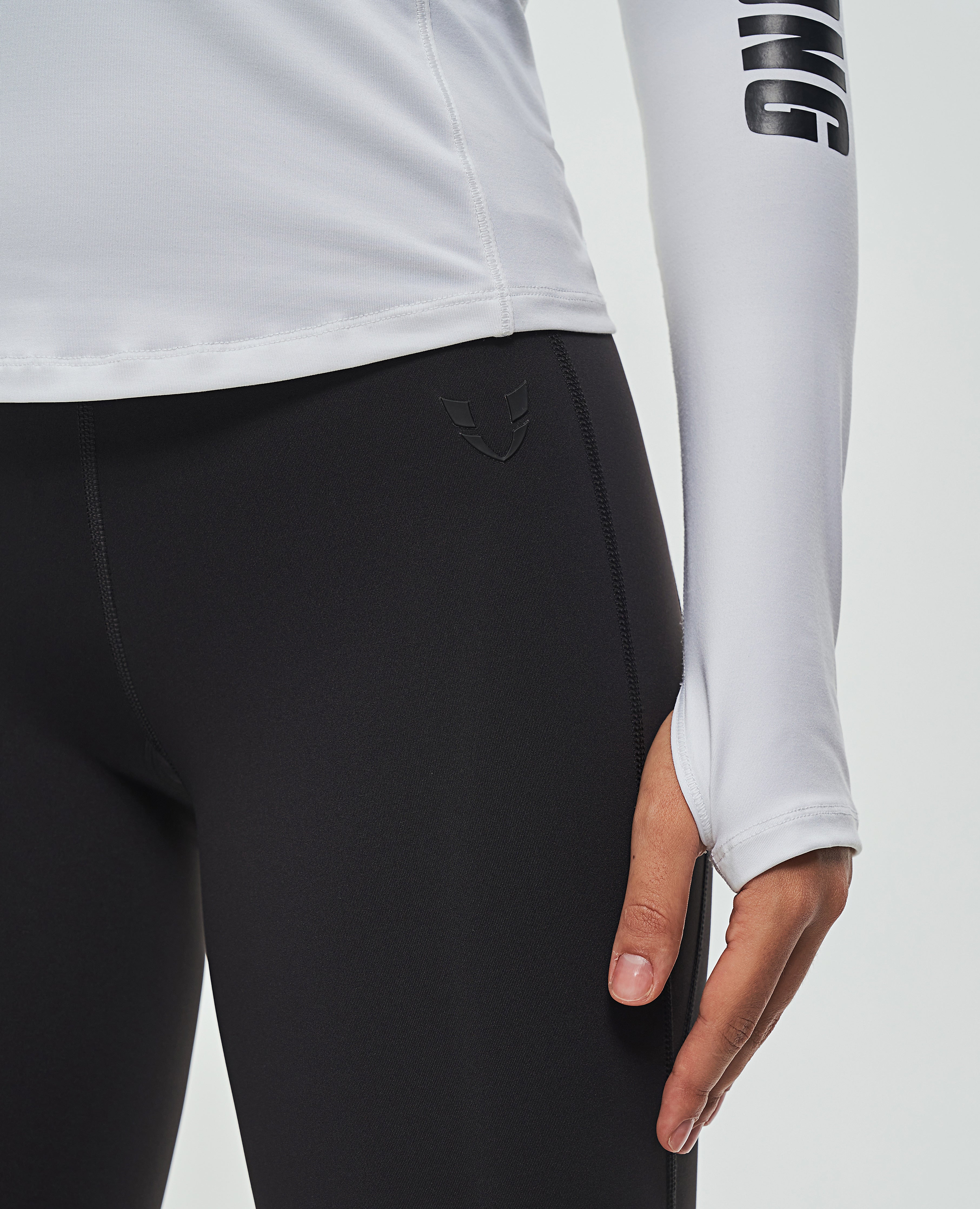 Half Zip Long Sleeve Top - Weiß