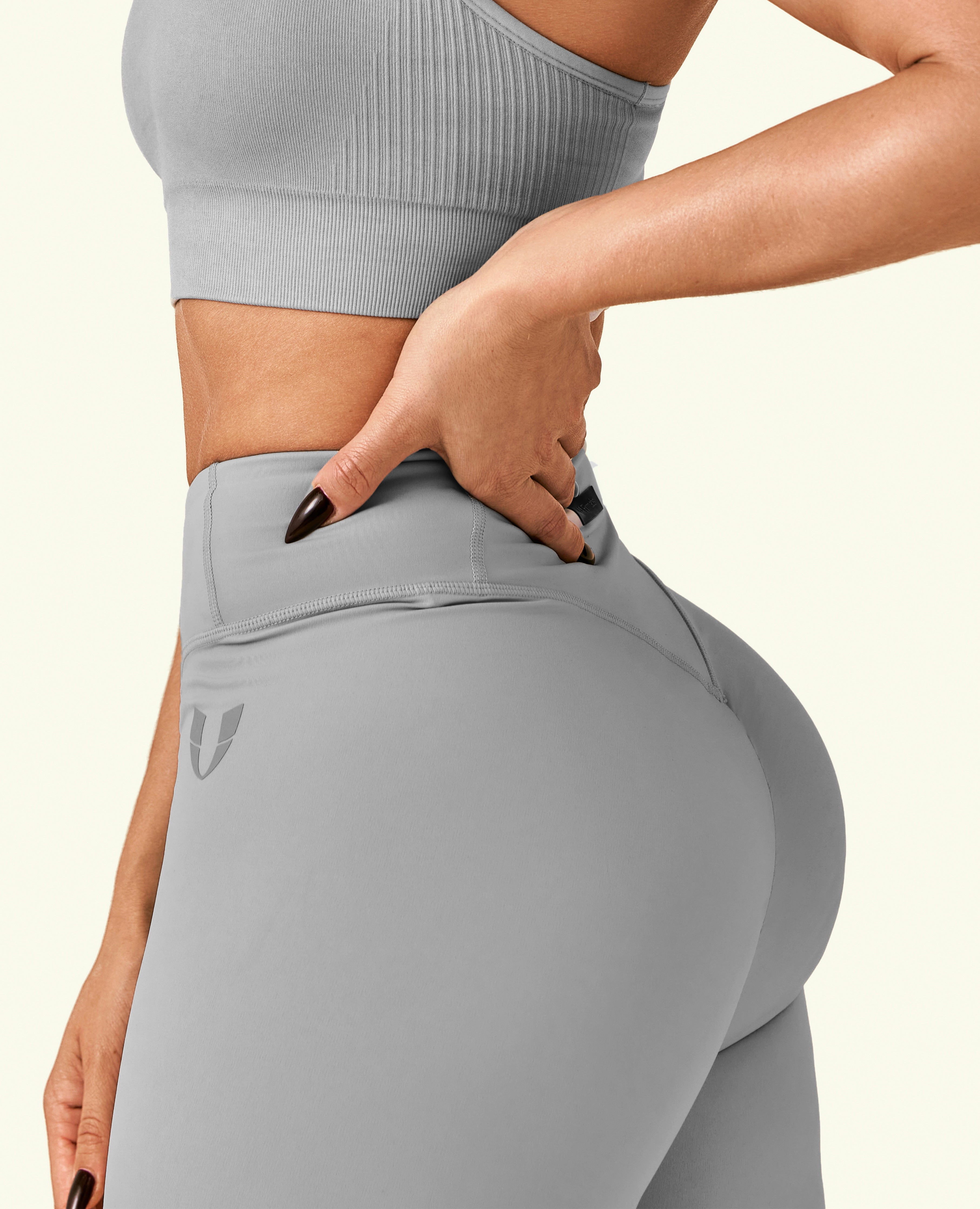 Active high waist leggings - cement gray