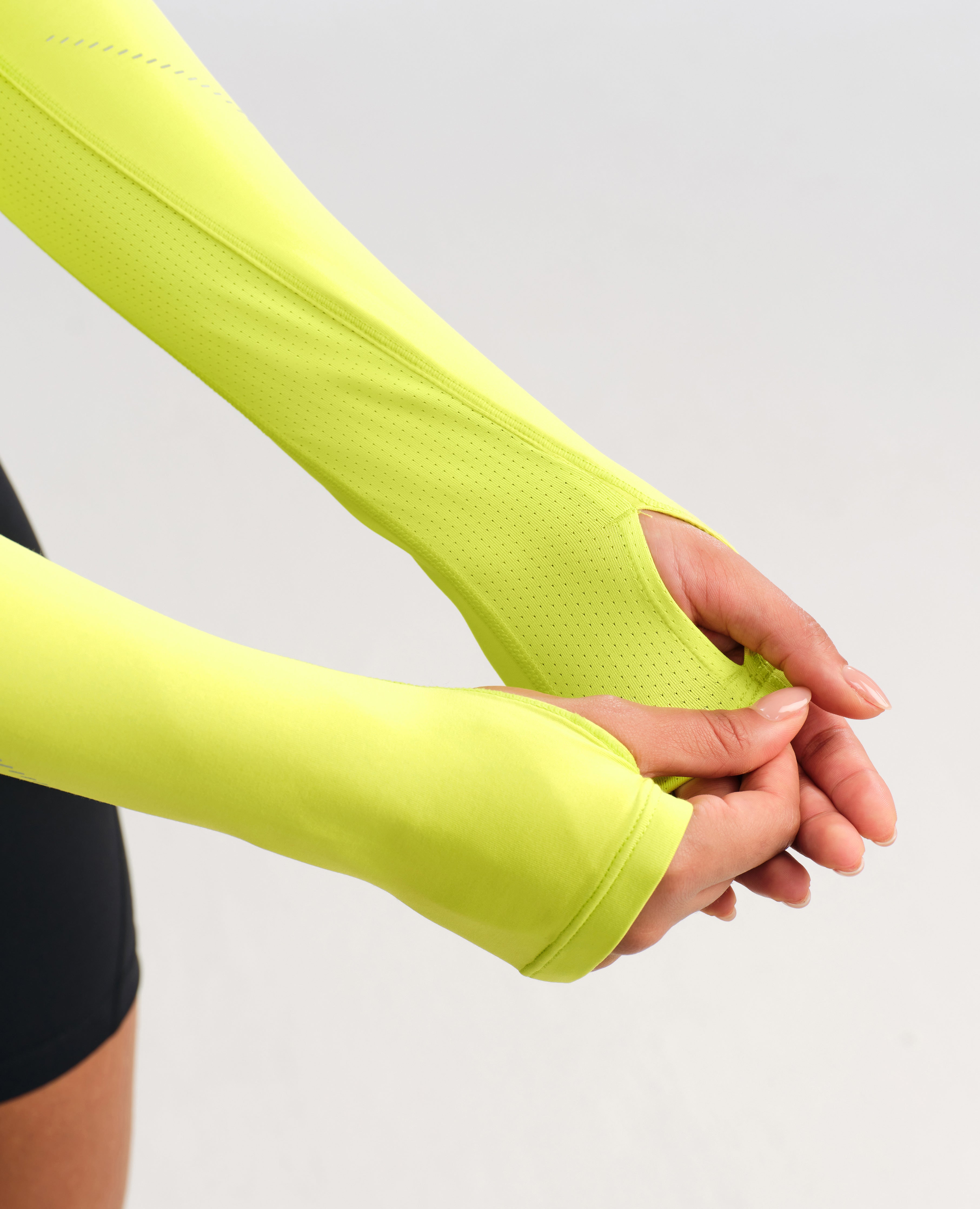 Slim-Fit-Fleece-Workout-Top mit halbem Reißverschluss - Zitronengelb