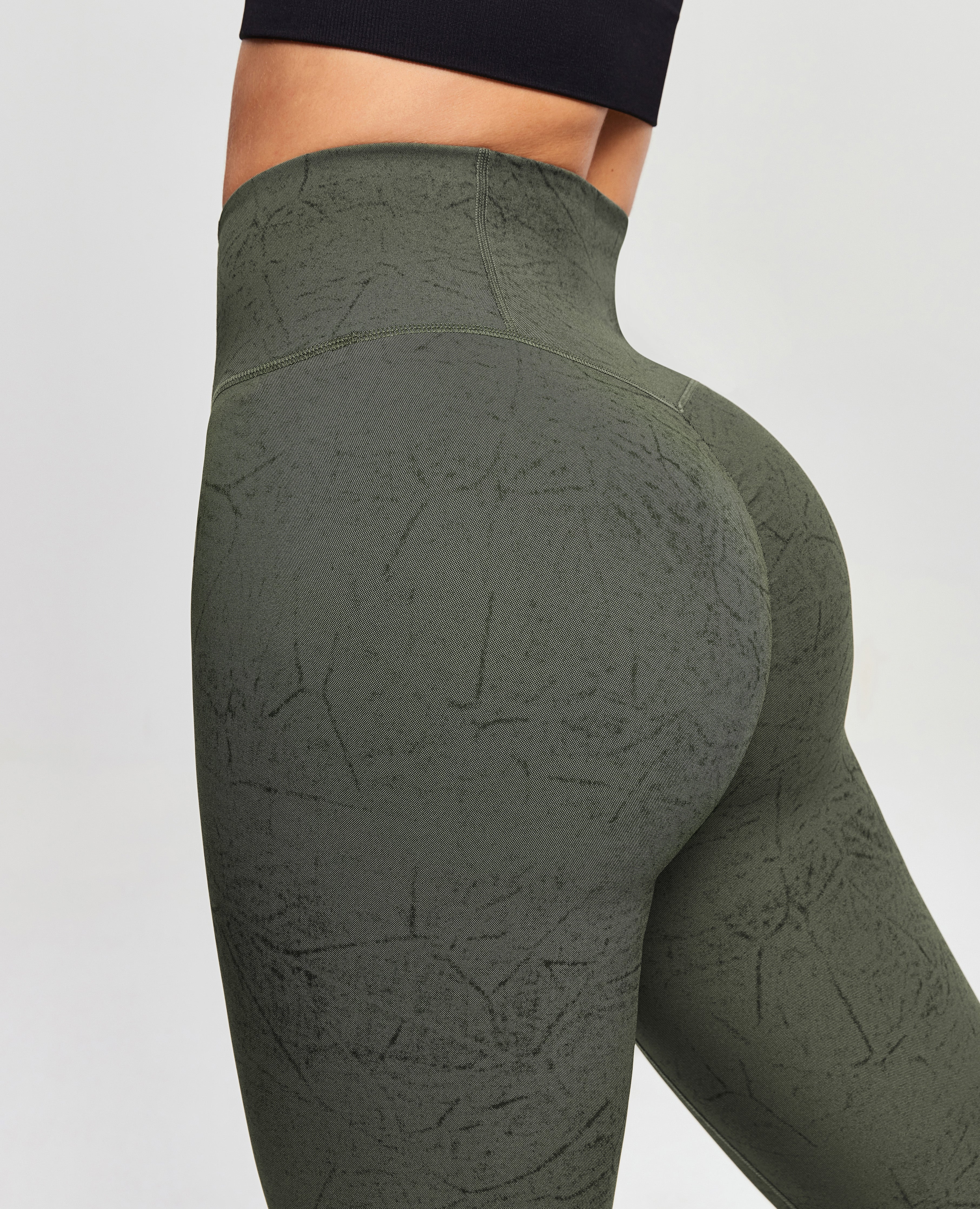 Scrunch Butt Leggings - Moosgrün Batik