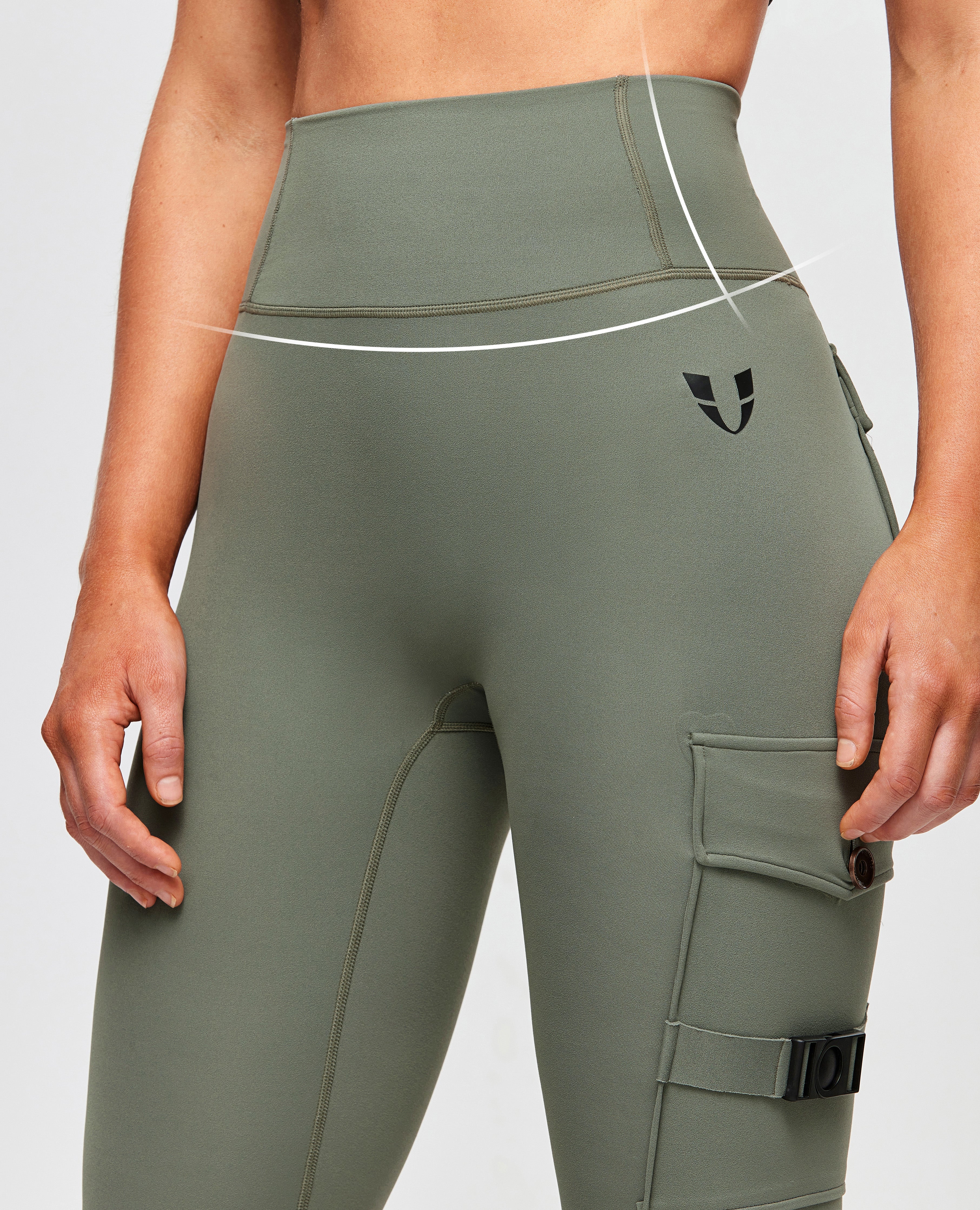 Cargo Fitness Leggings Plus – camping green