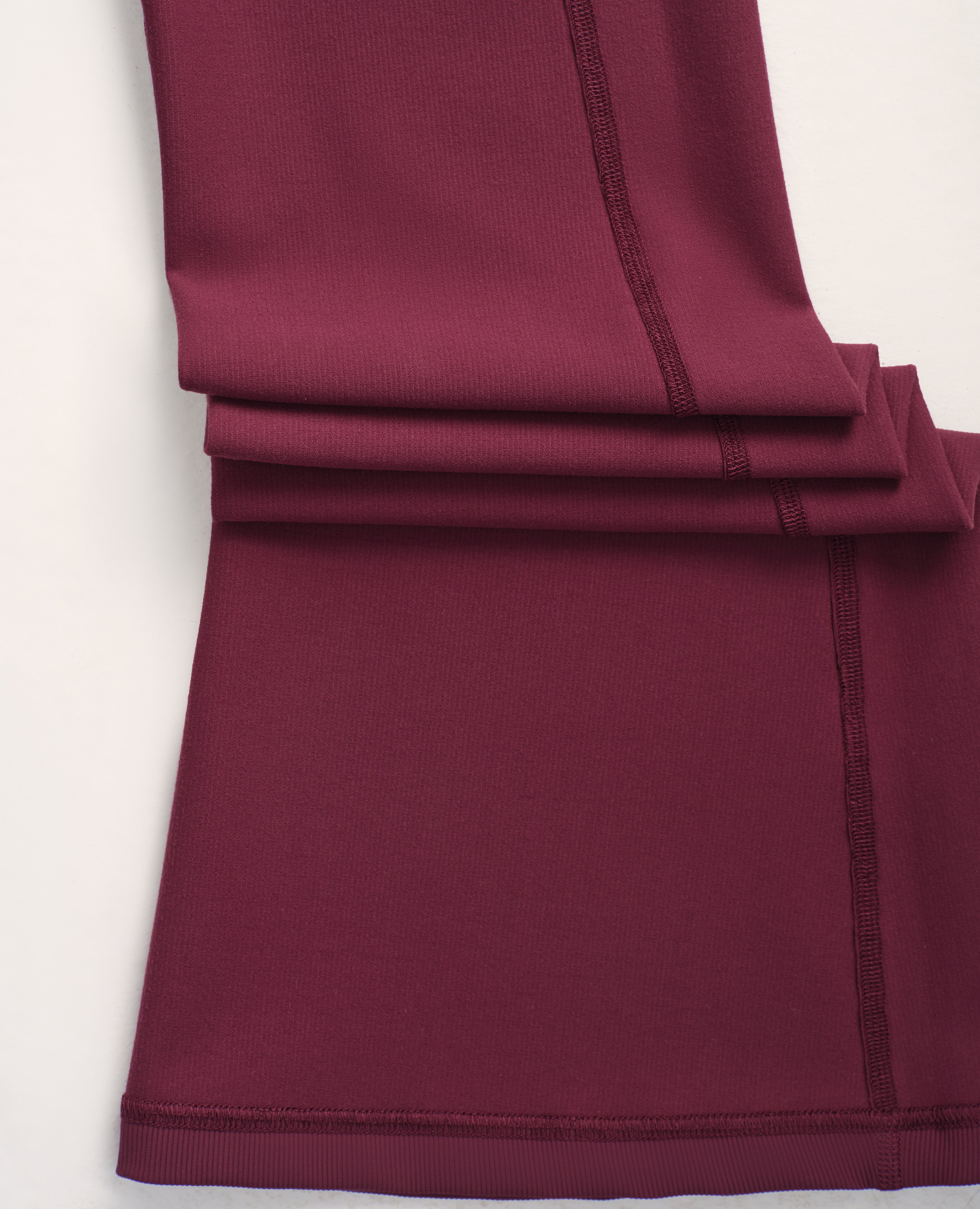 High-Waist-Fleece-Leggings mit Schlag – Jujube-Rot