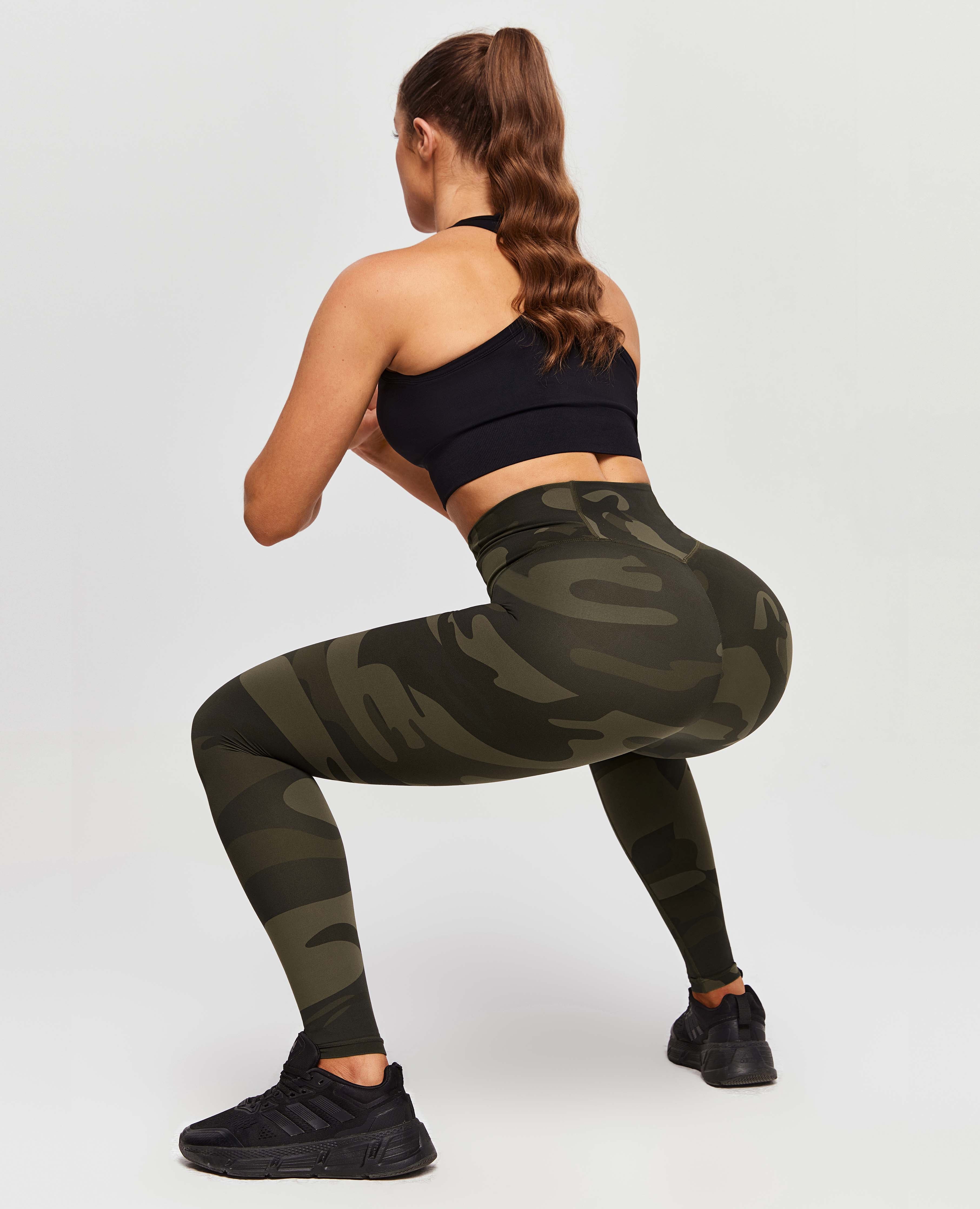 Scrunch Butt Leggings - Army Green Camouflage