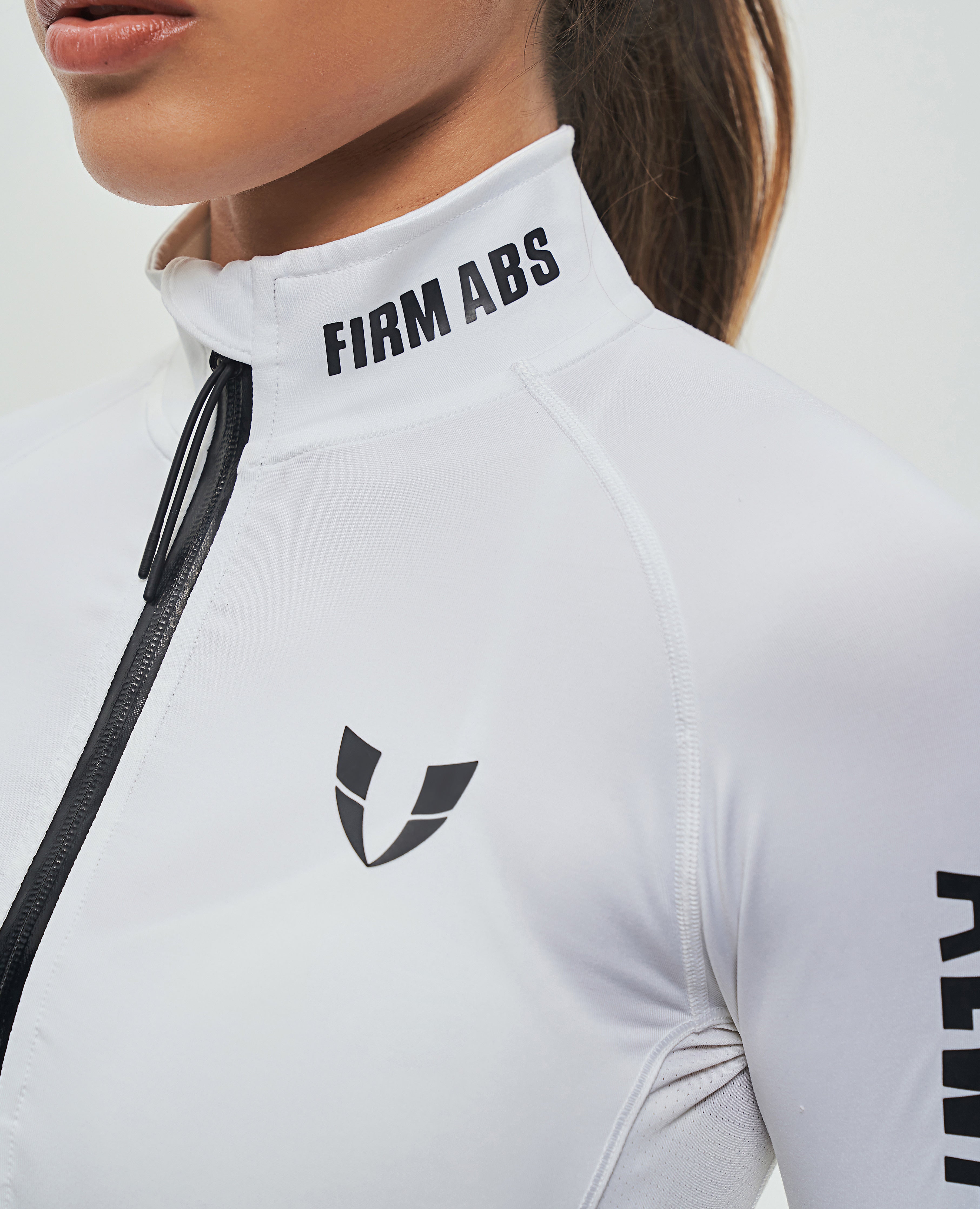 Half Zip Long Sleeve Top - Weiß