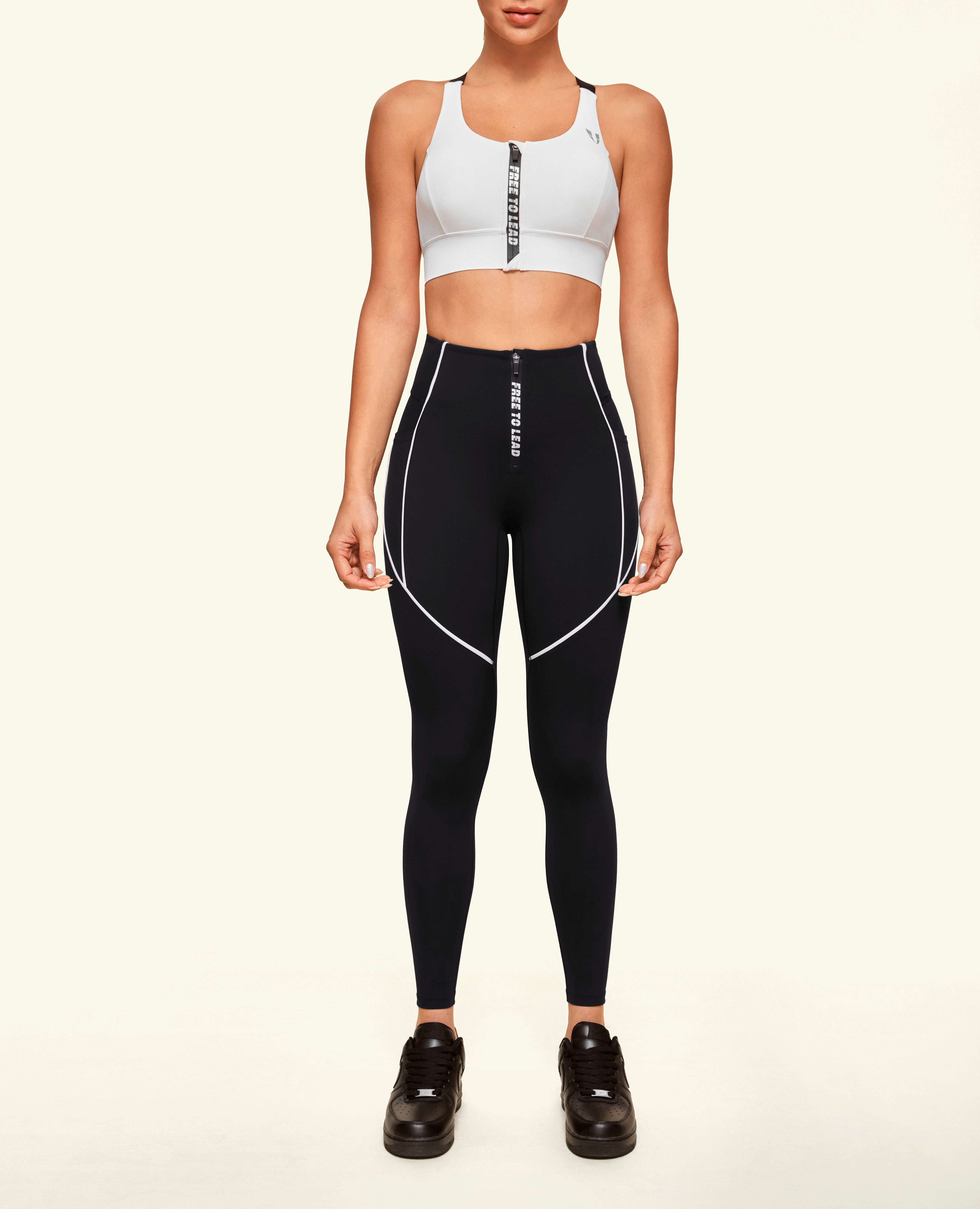 Energy Zip Front High Support Sports Bra - Weiß