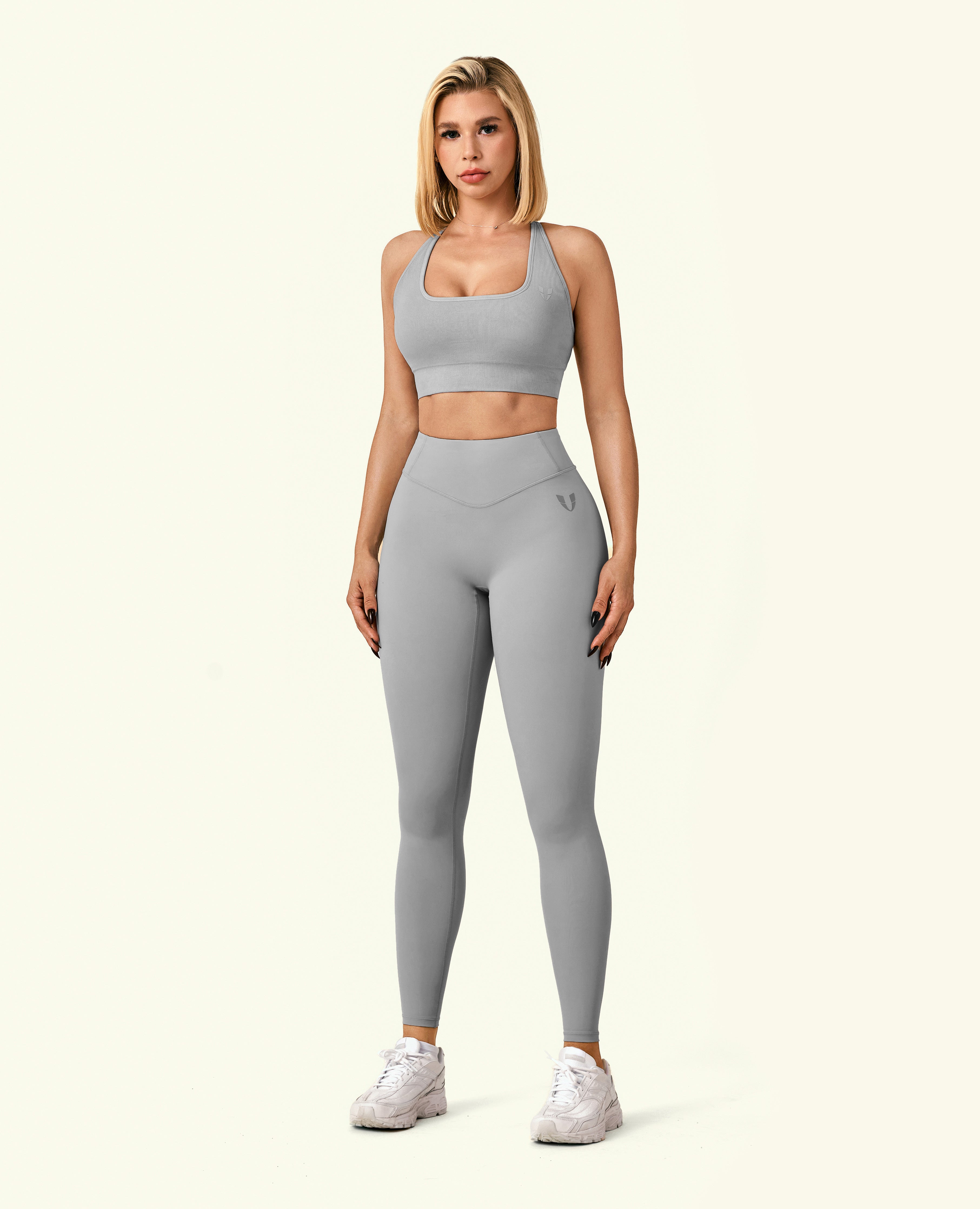 Active high waist leggings - cement gray