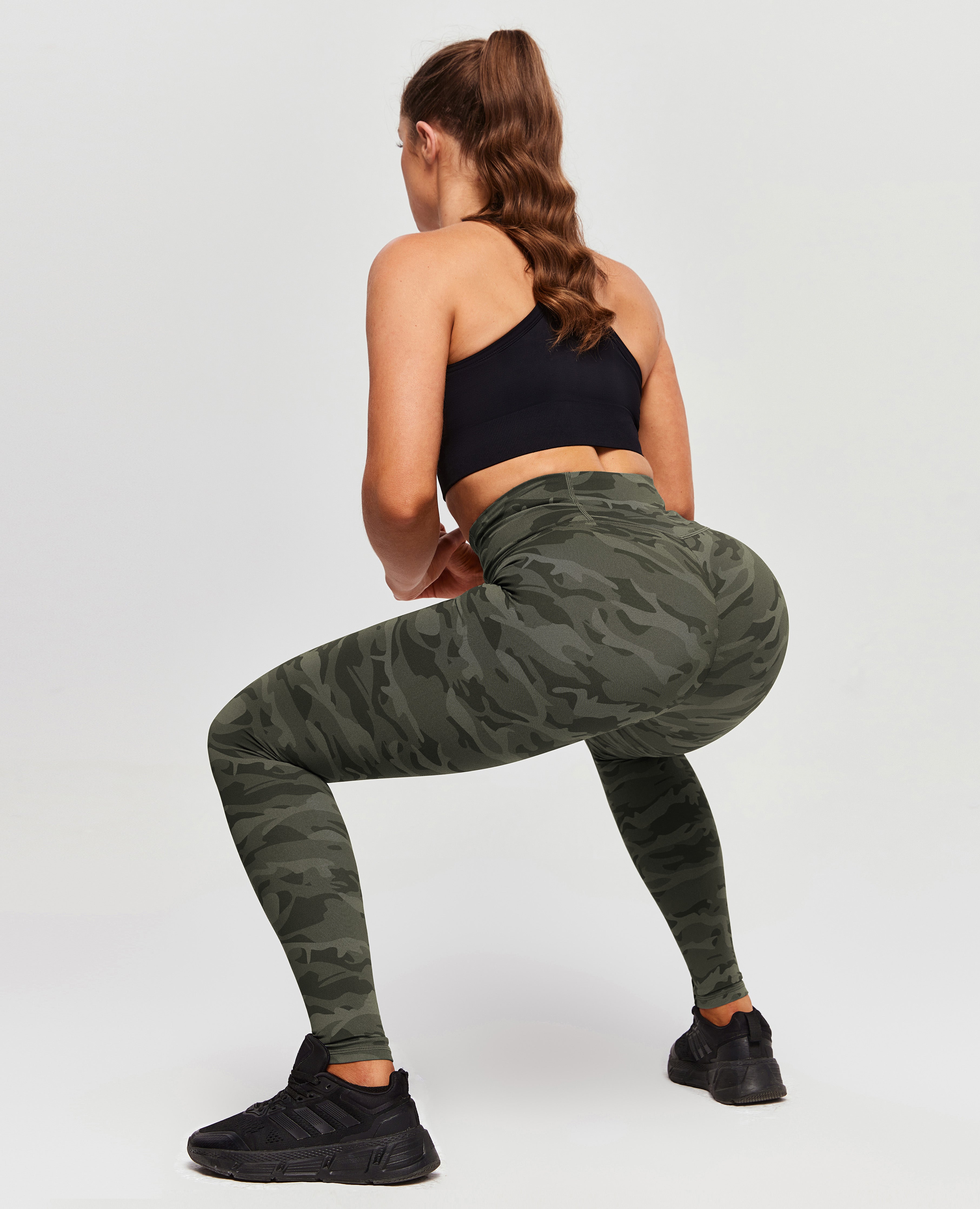 Scrunch Butt Leggings - Moosgrünes Camouflage