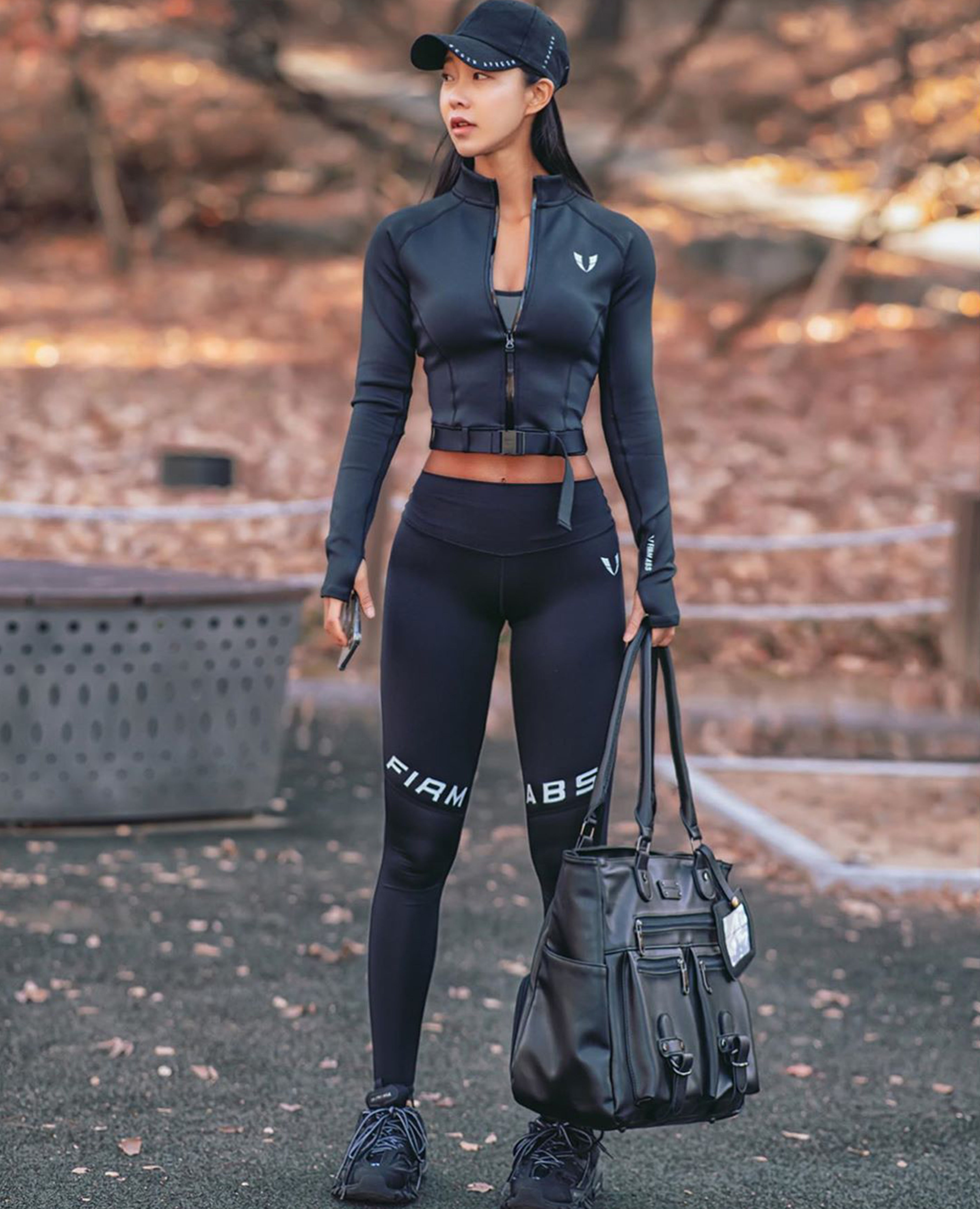 Leggings de bolsillos de carga clásicos de ABS Firm ABS - Negro