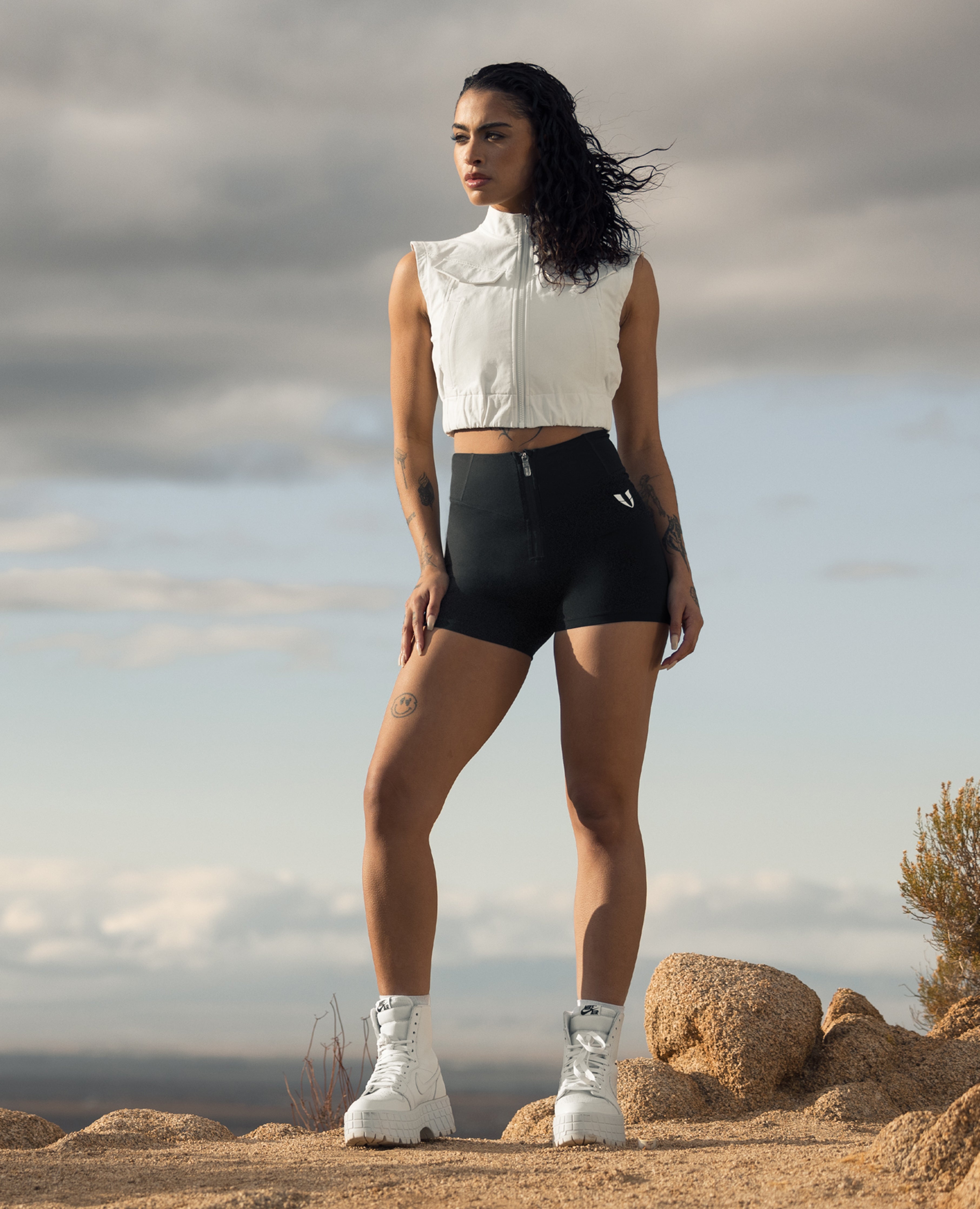 ZIP Front Pocket Shorts - Black