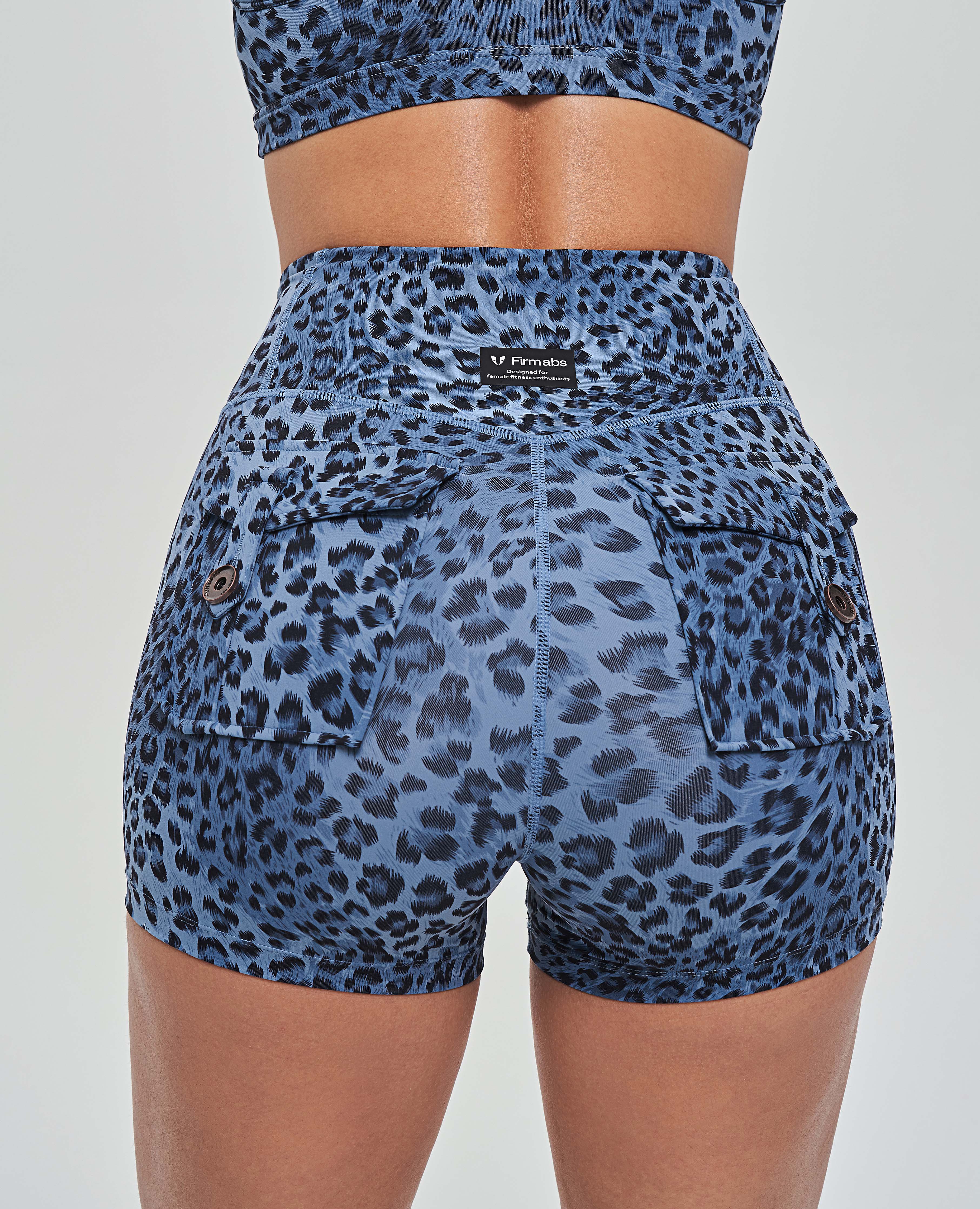Cargo Short Shorts – Blauer Leopard