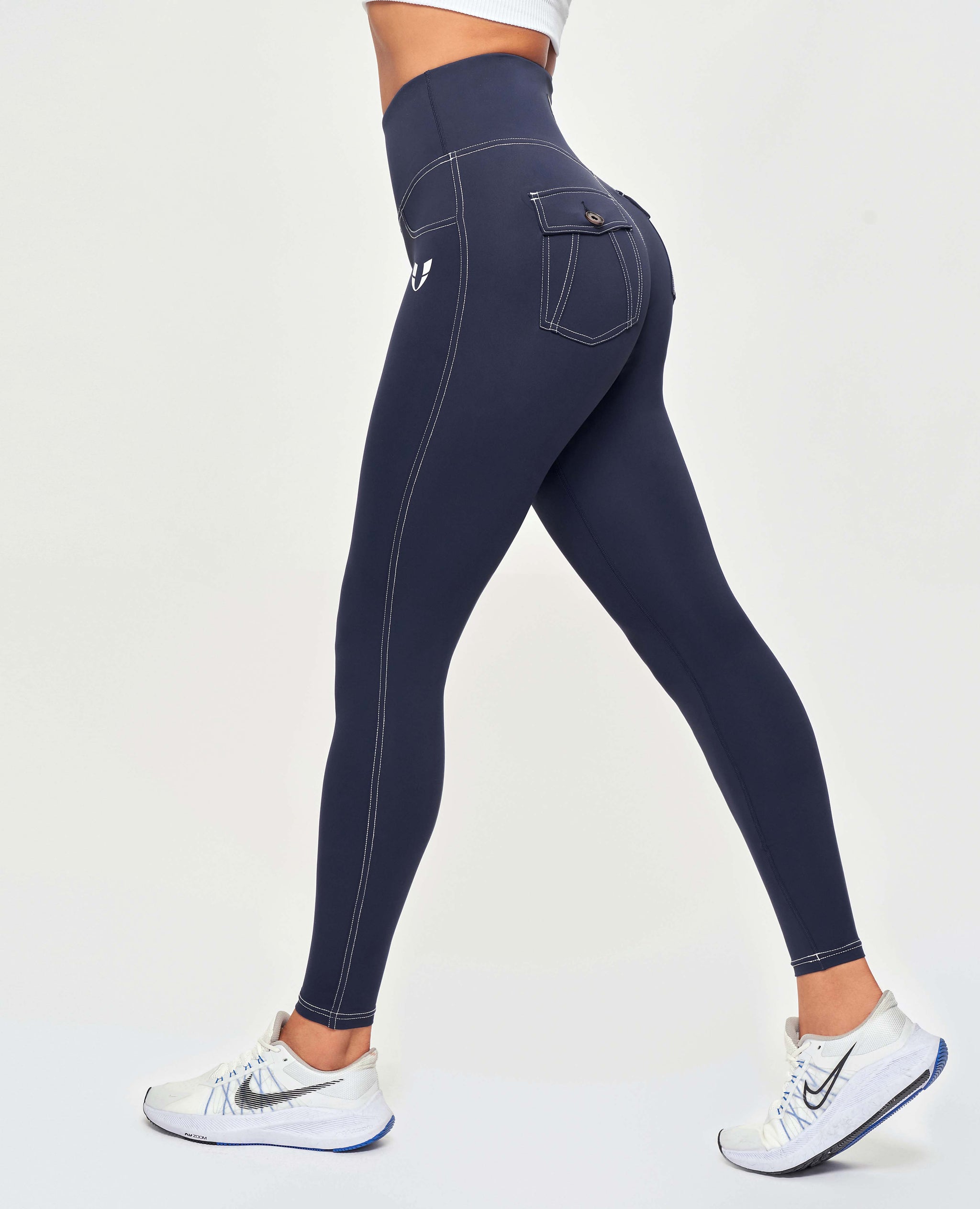 ContrastStitchingLeggings–Navy