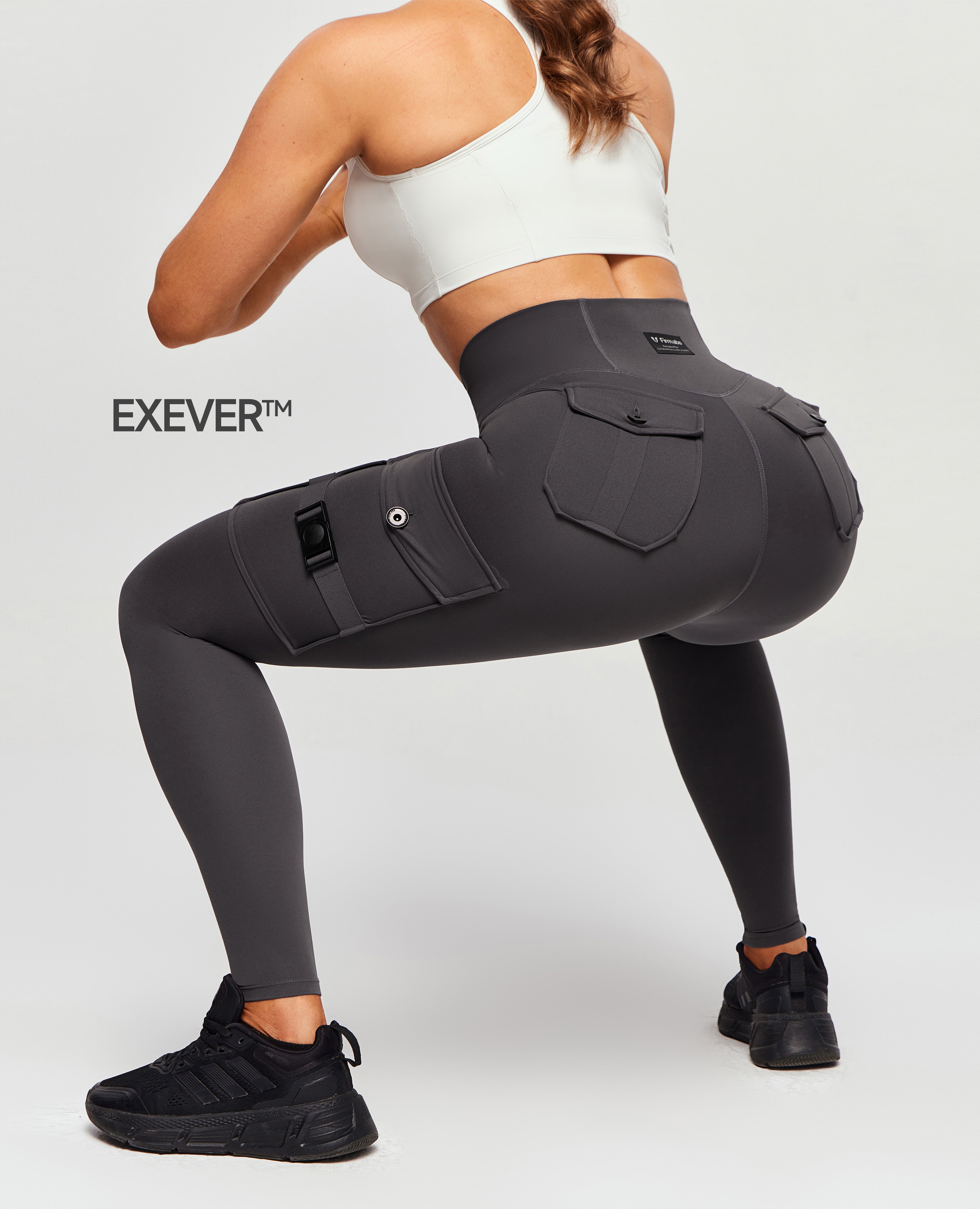 Leggings di carico fitness più - grigio elefante