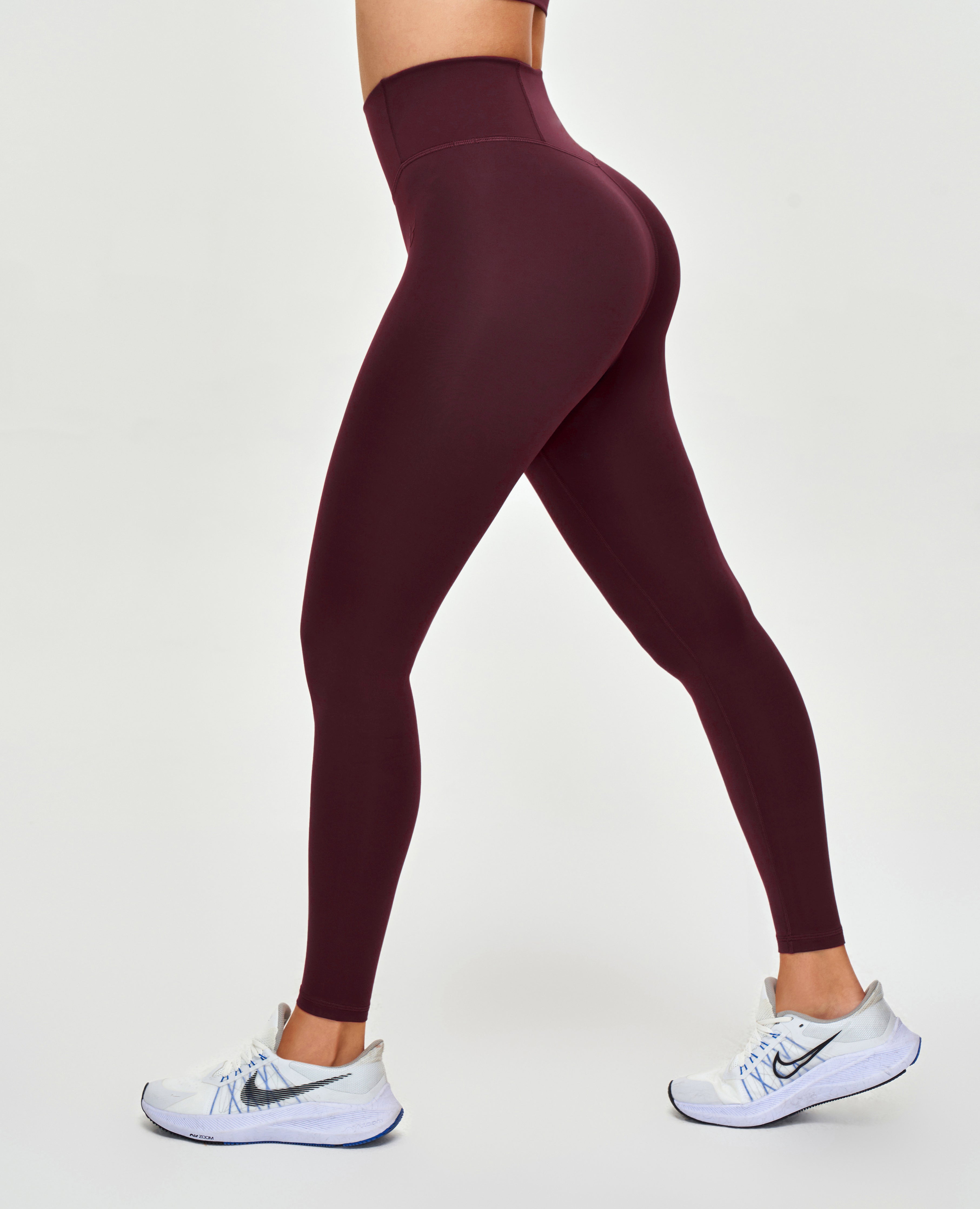 Firmabs High Waist Compression Leggings - Dark Wine Red