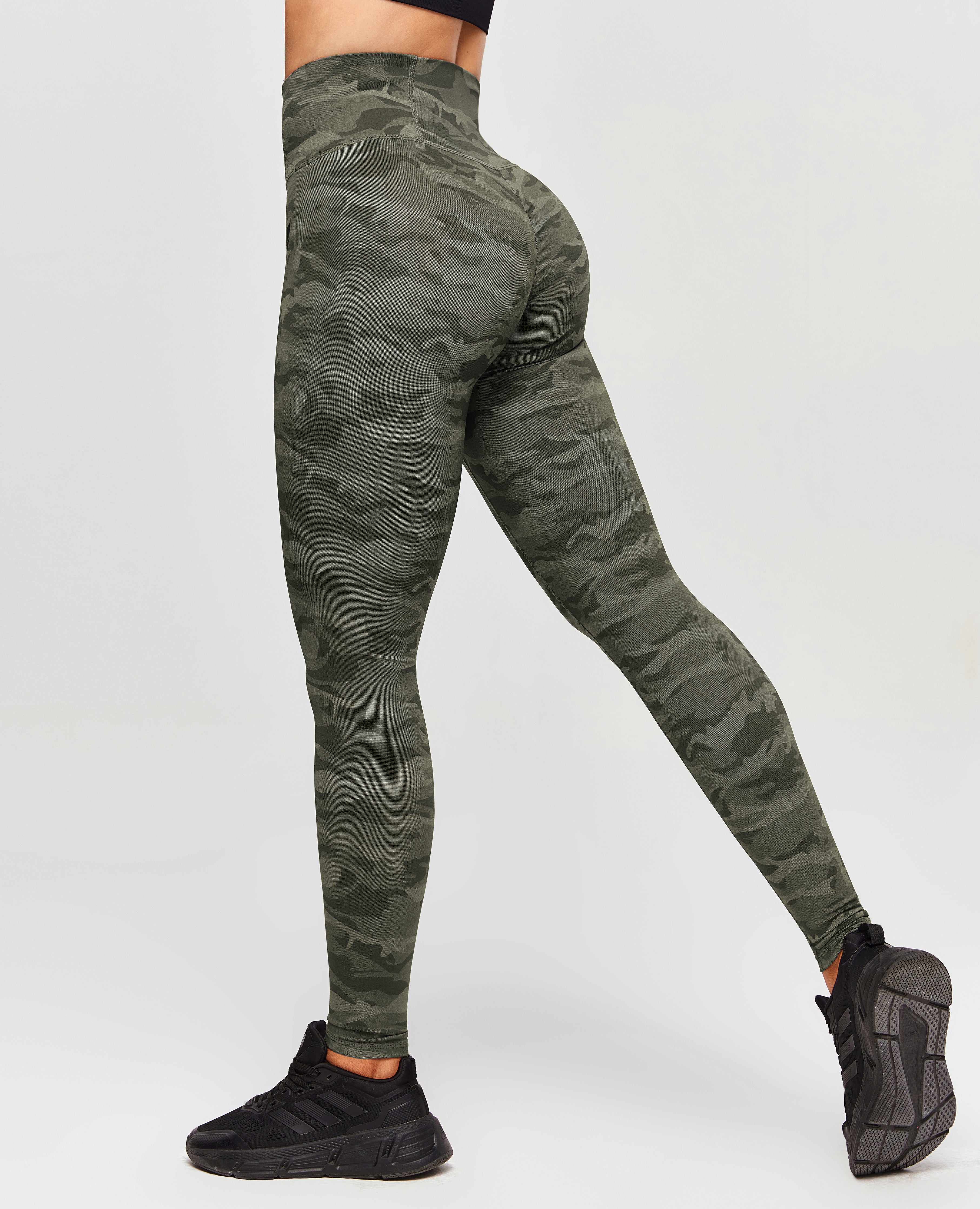 Leggings à fesses scrunch - Camouflage vert mousse