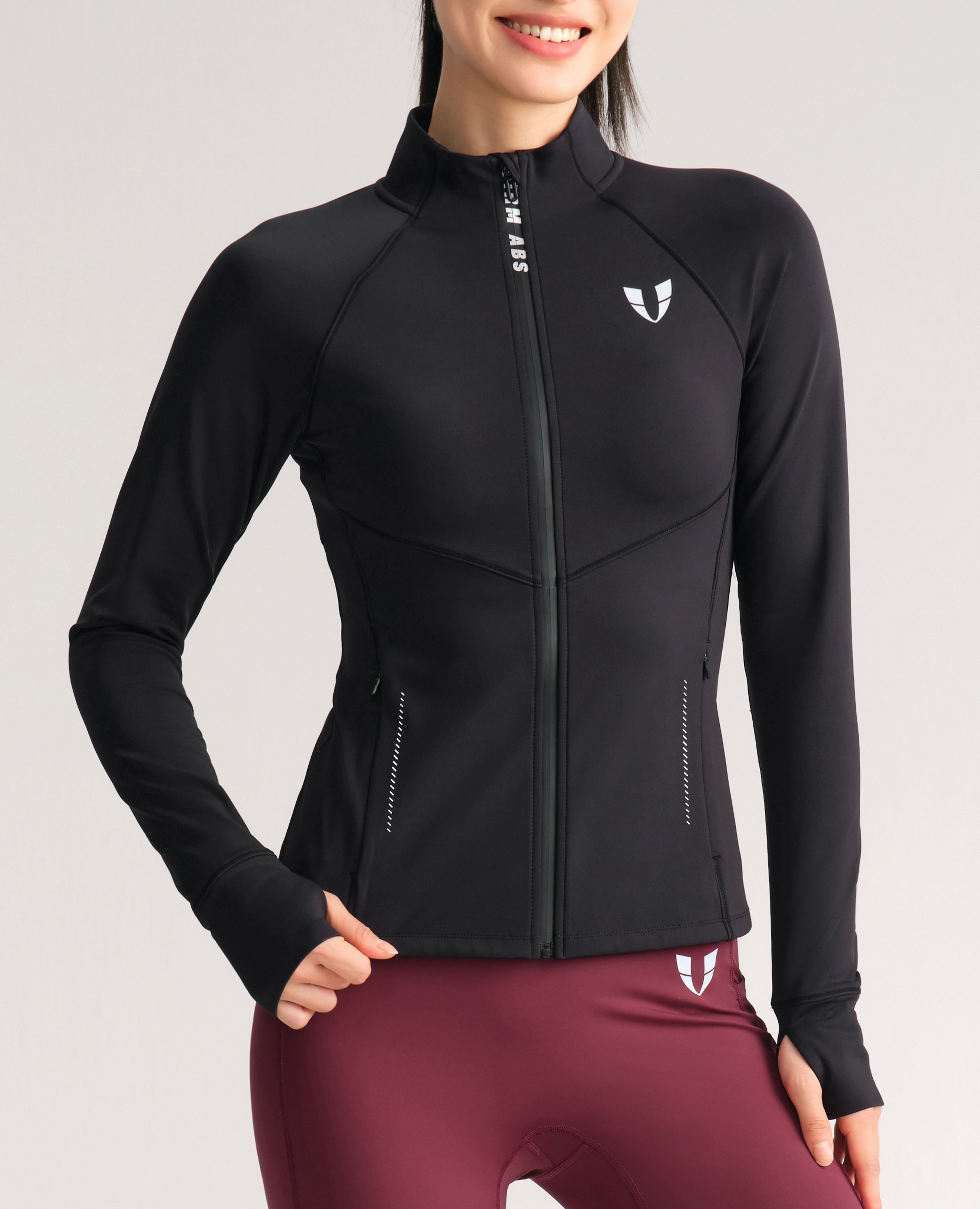 Veste athlétique en polaire fine coupe slim - Noir