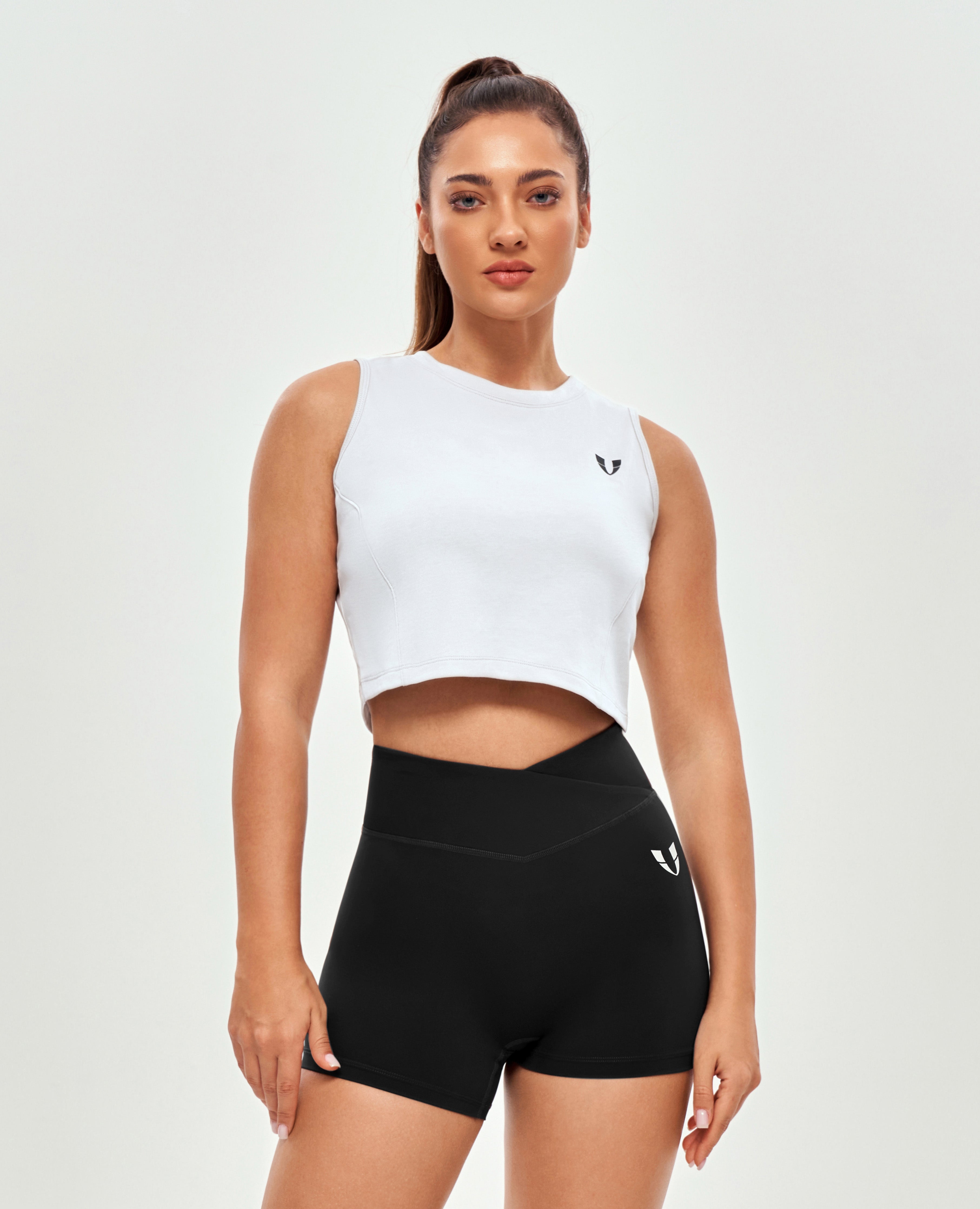 Sporty Crop Top-White