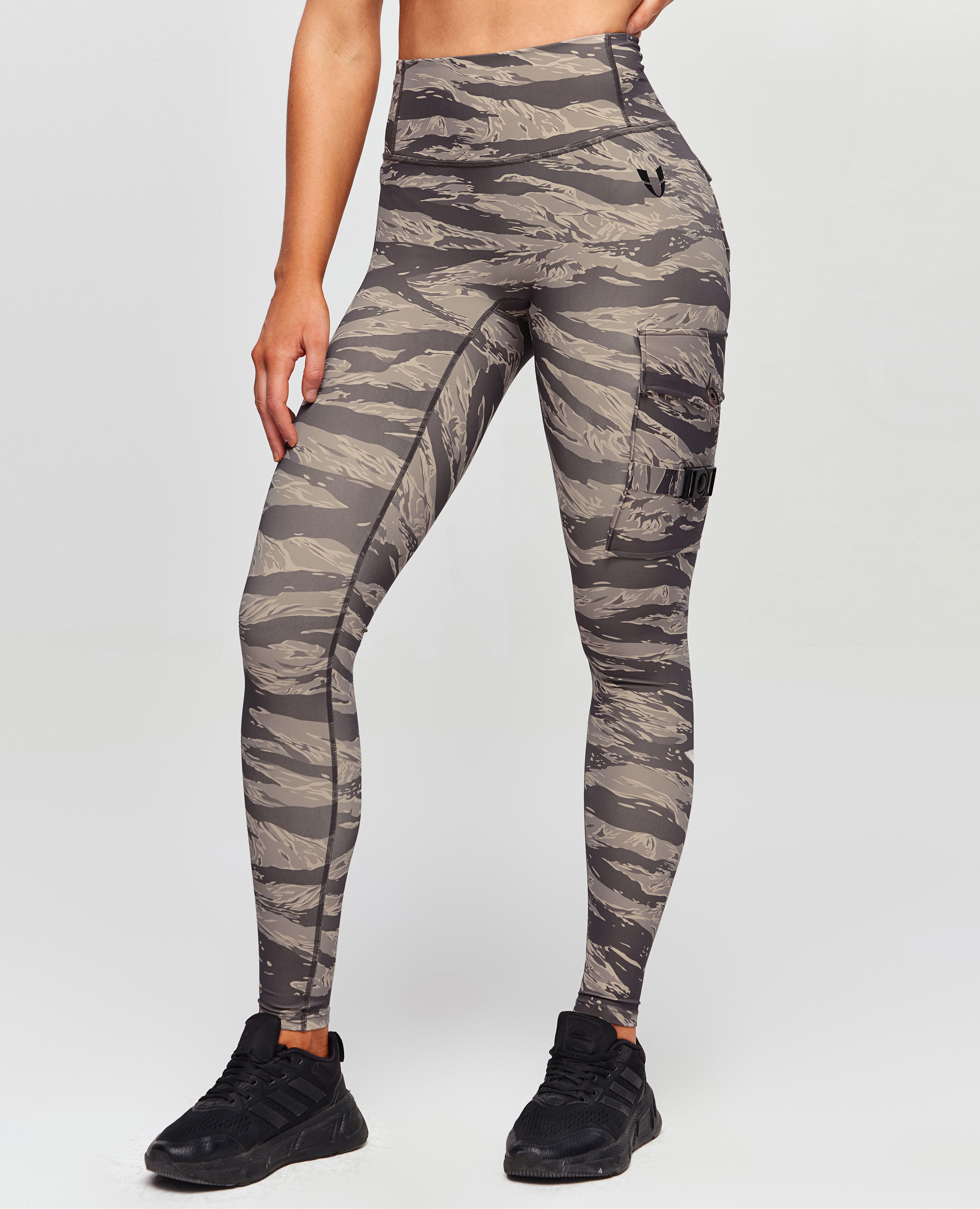 Cargo Fitness Leggings-tiger Strip Camouflage