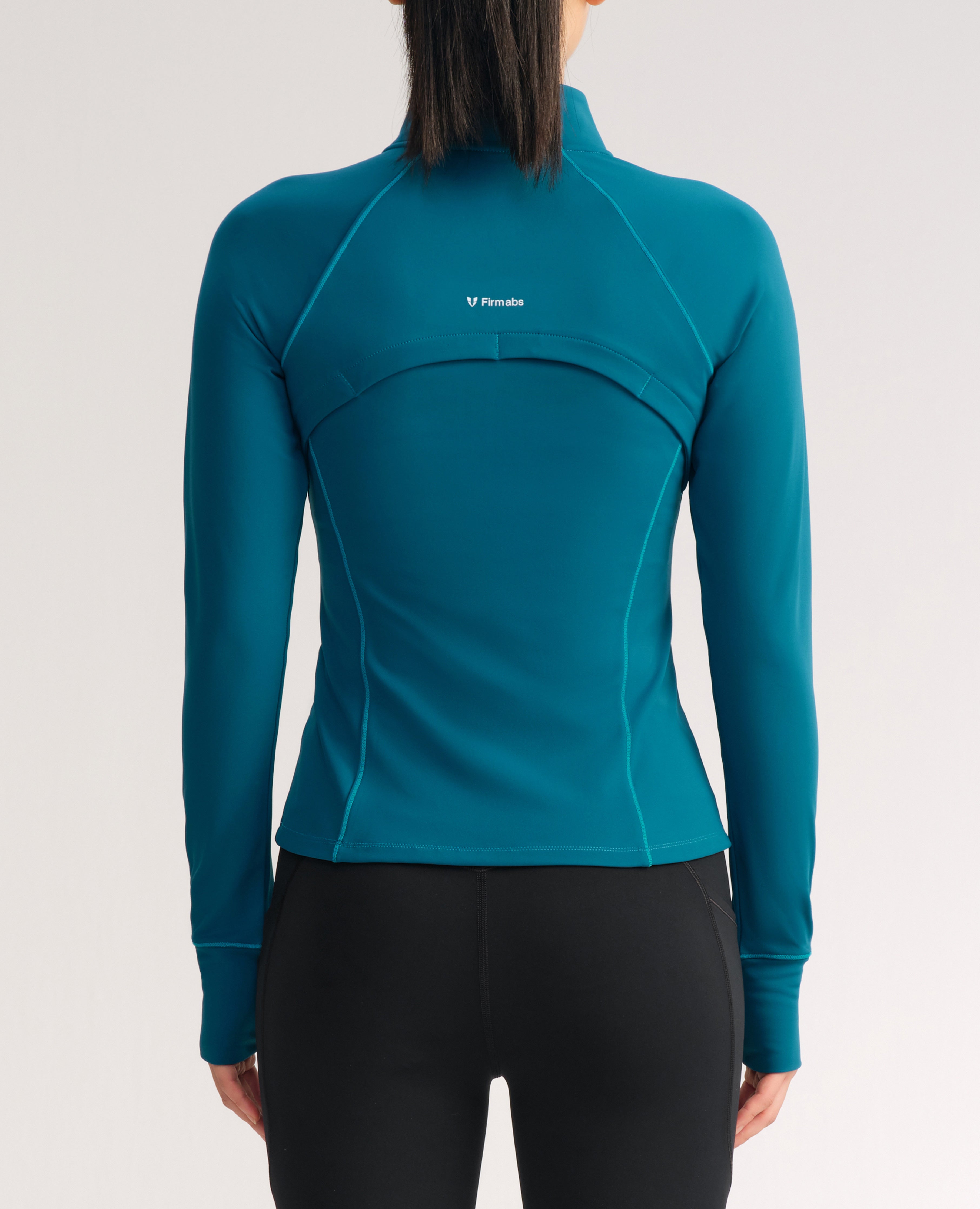 Veste athlétique en polaire fine coupe slim - Bleu paon