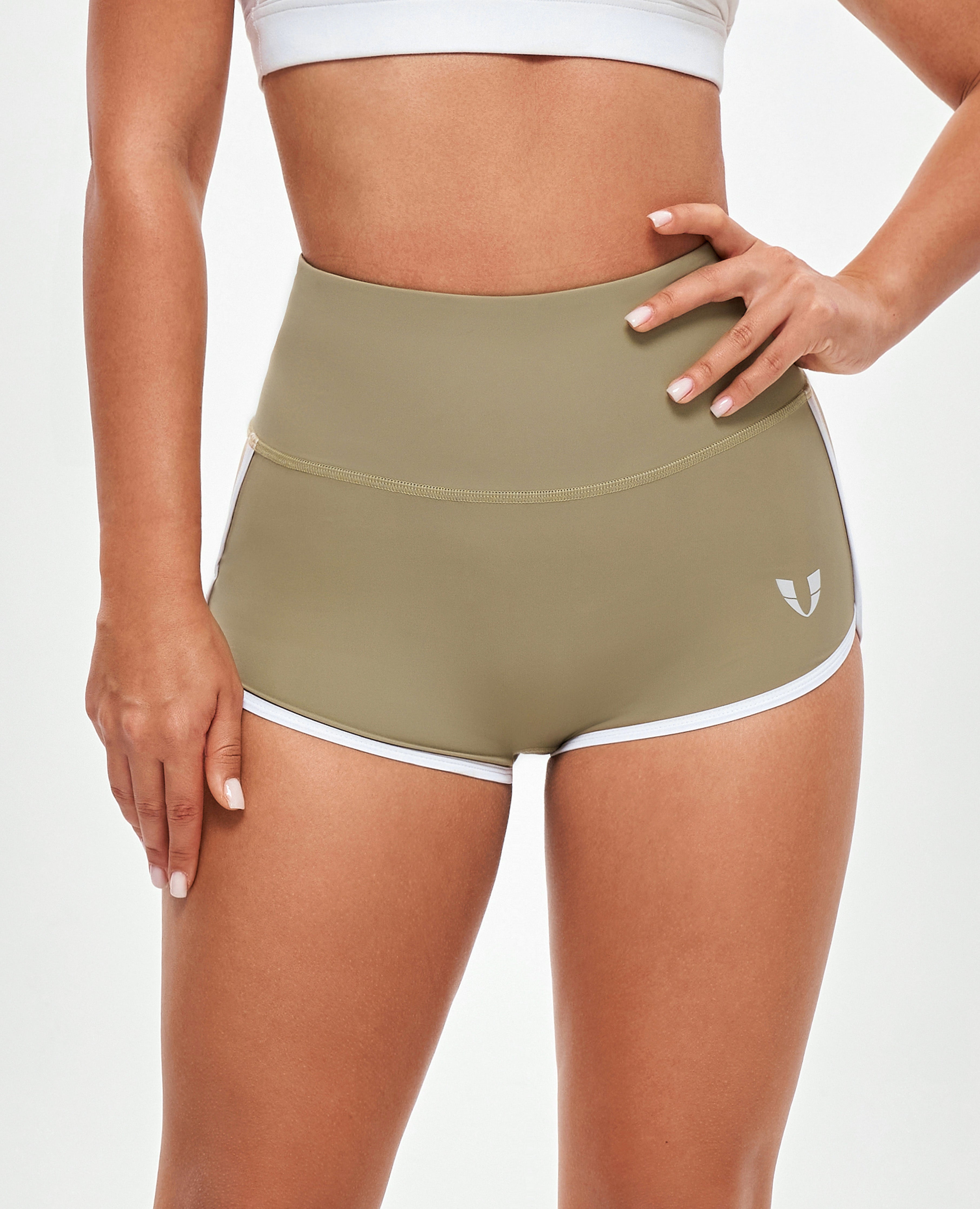 Shorts mit hoher Taille – Beige