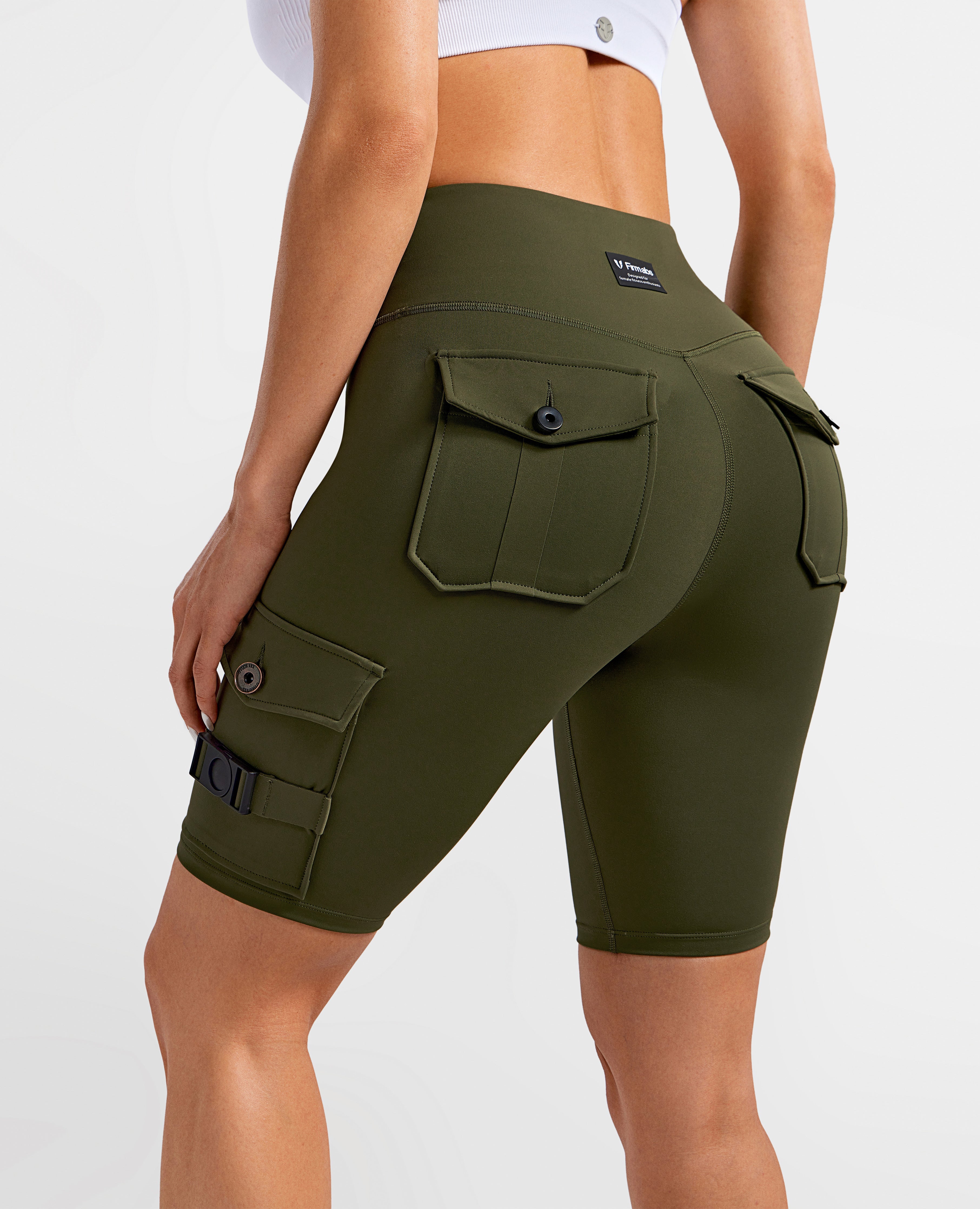 Active cargo shorts - darkolive green