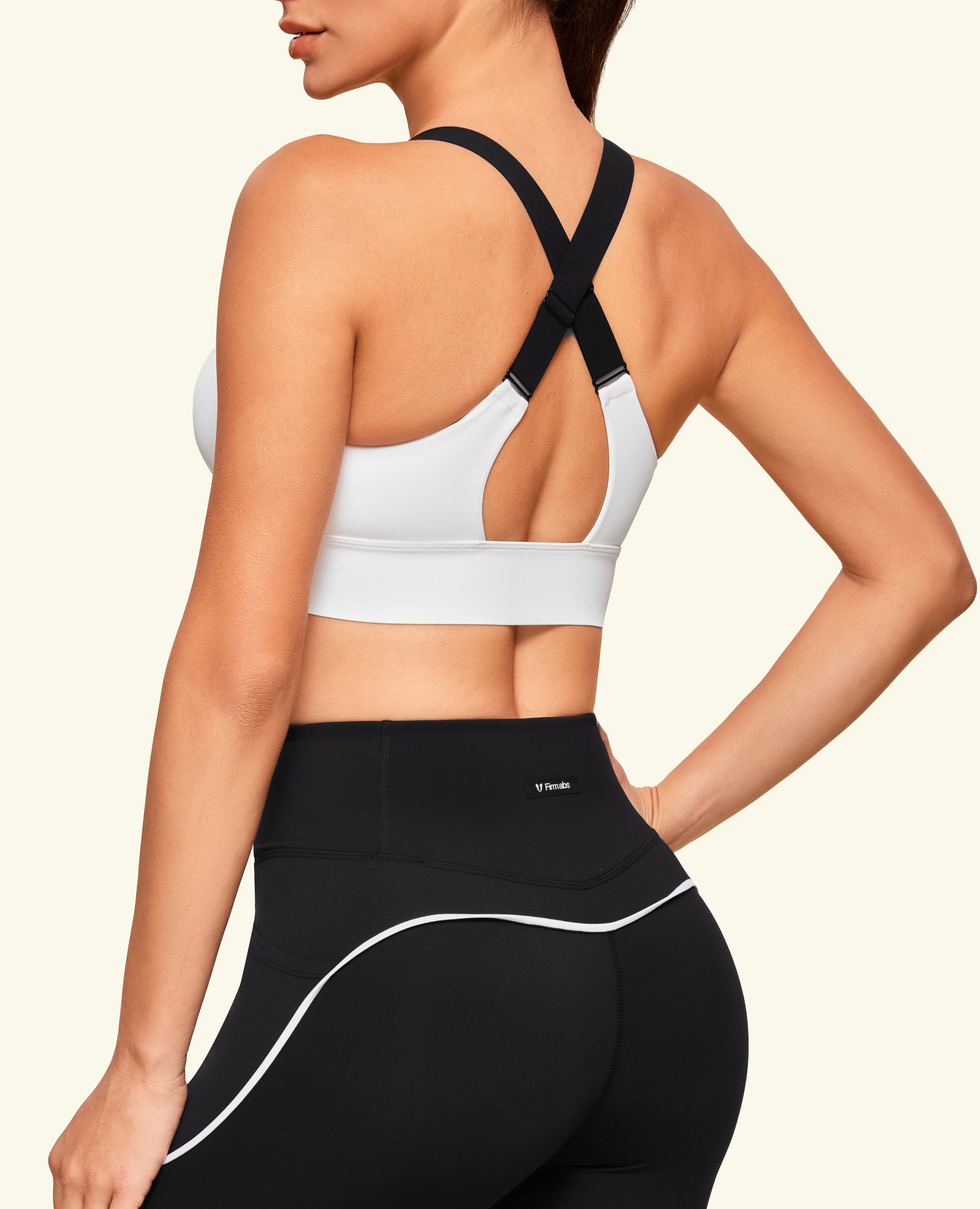 Energy Zip Front High Support Sports Bra - White