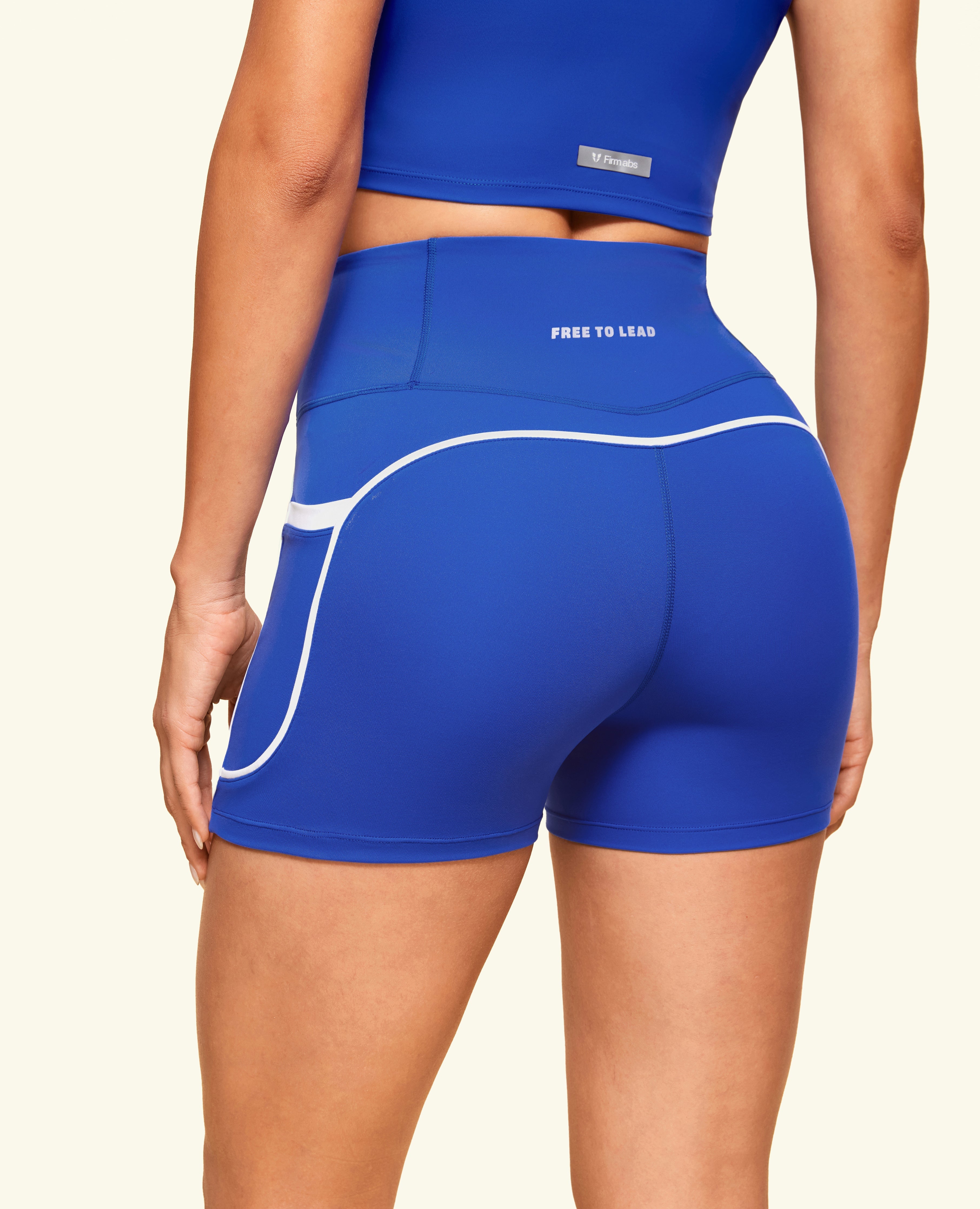 Policita de elevación de tope pantalones cortos de cintura alta - azul oscuro
