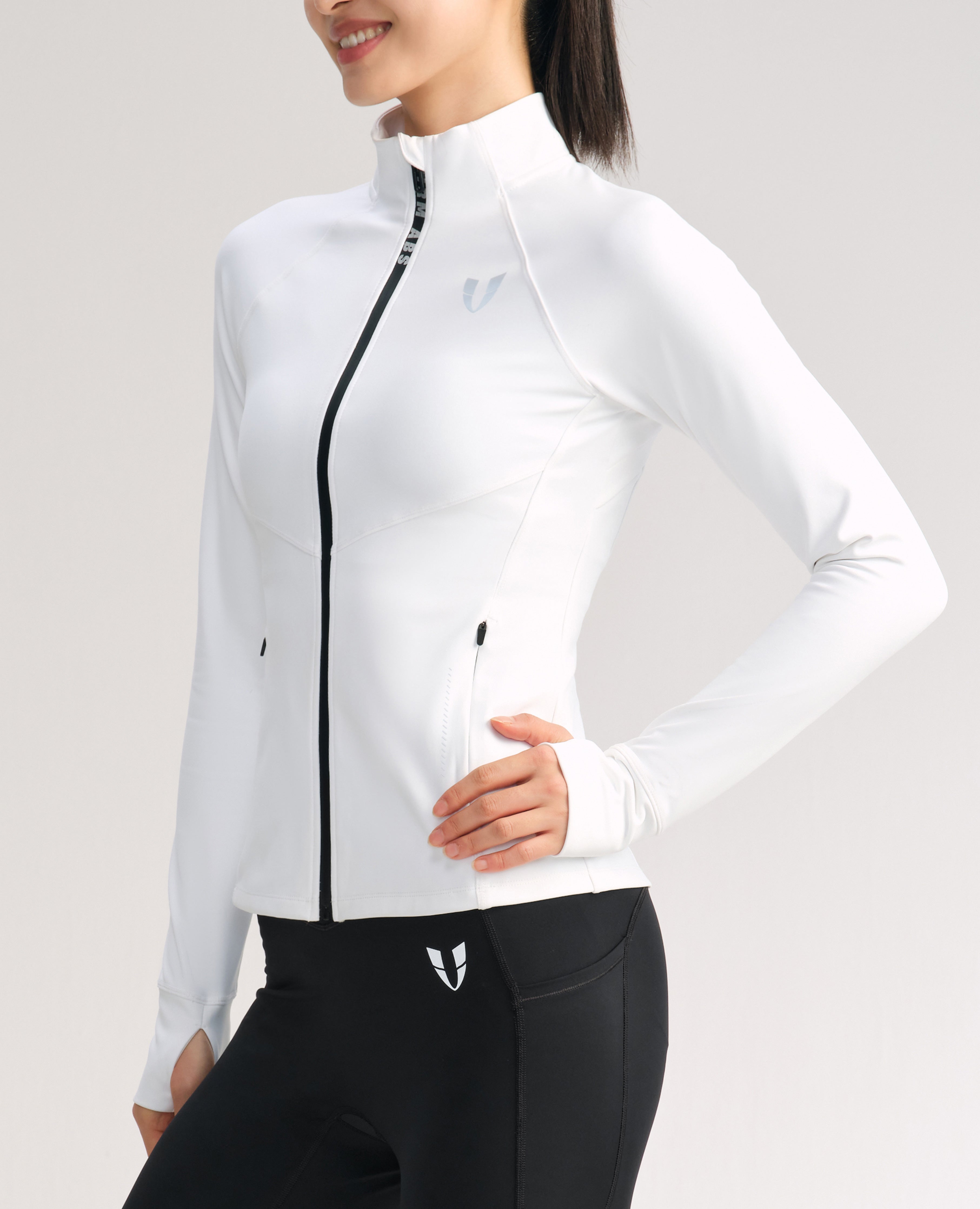 Veste athlétique en polaire fine coupe slim - Blanc
