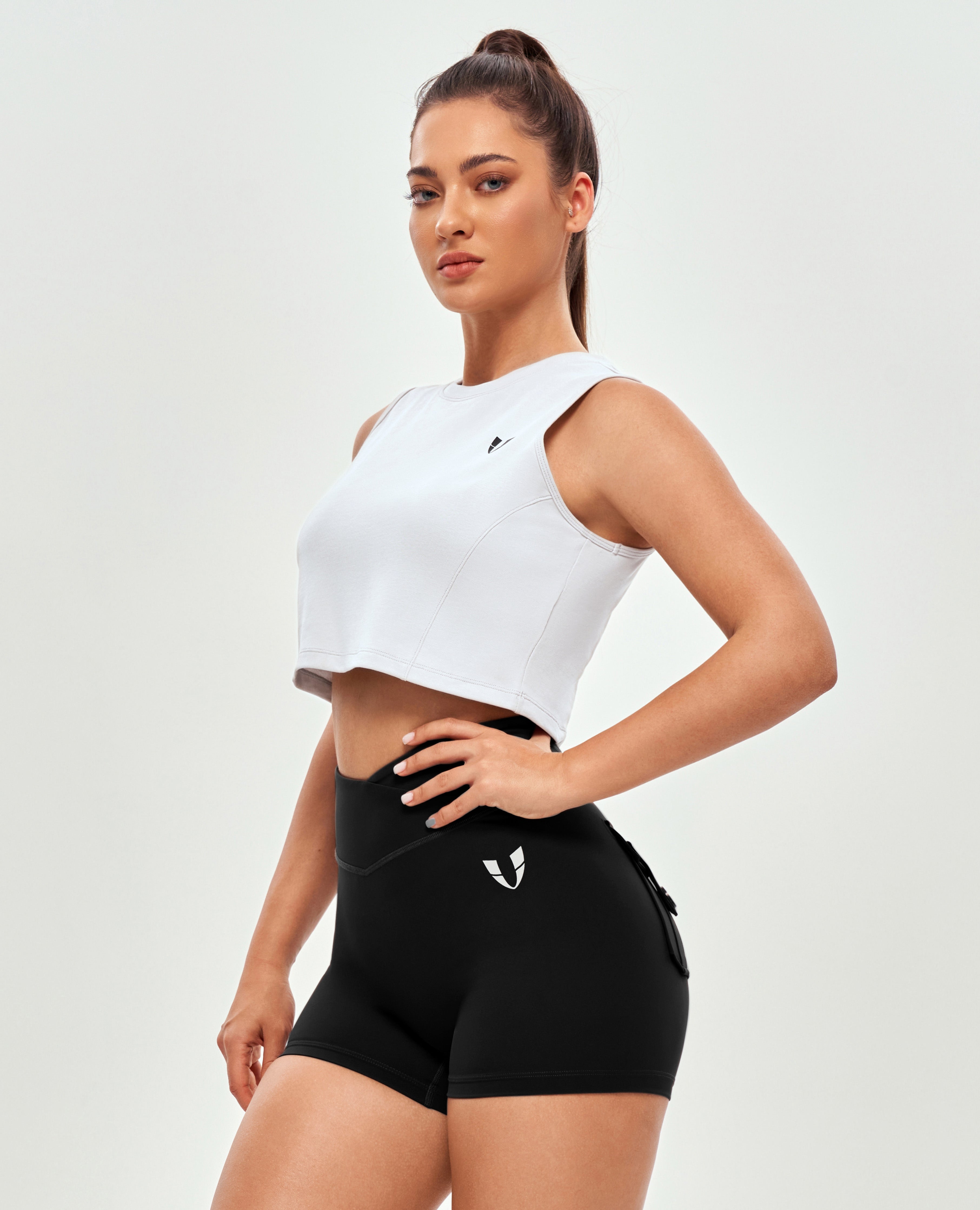 Sporty Crop Top-White