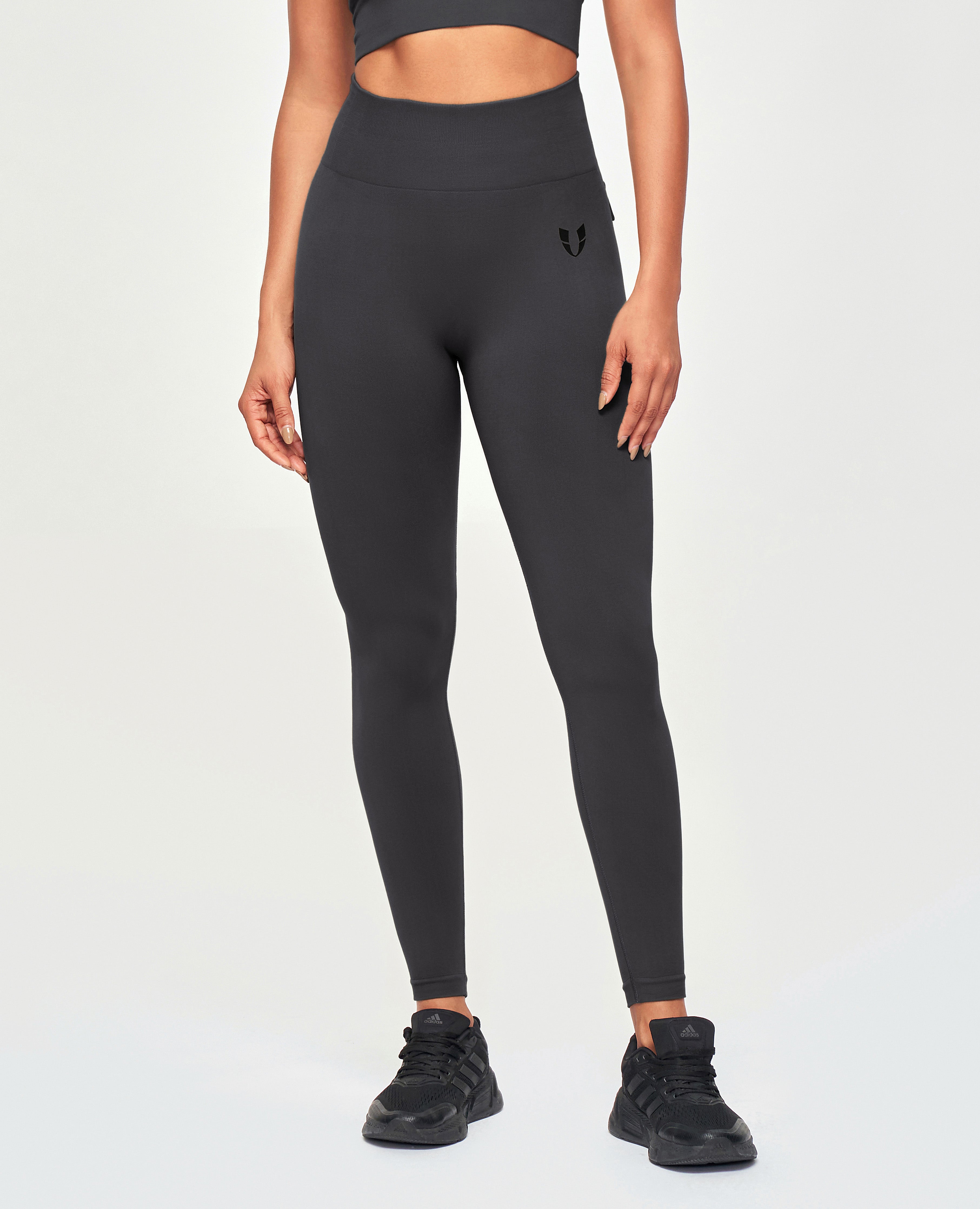 Nahtlose Cargo-Leggings – Lavagrau