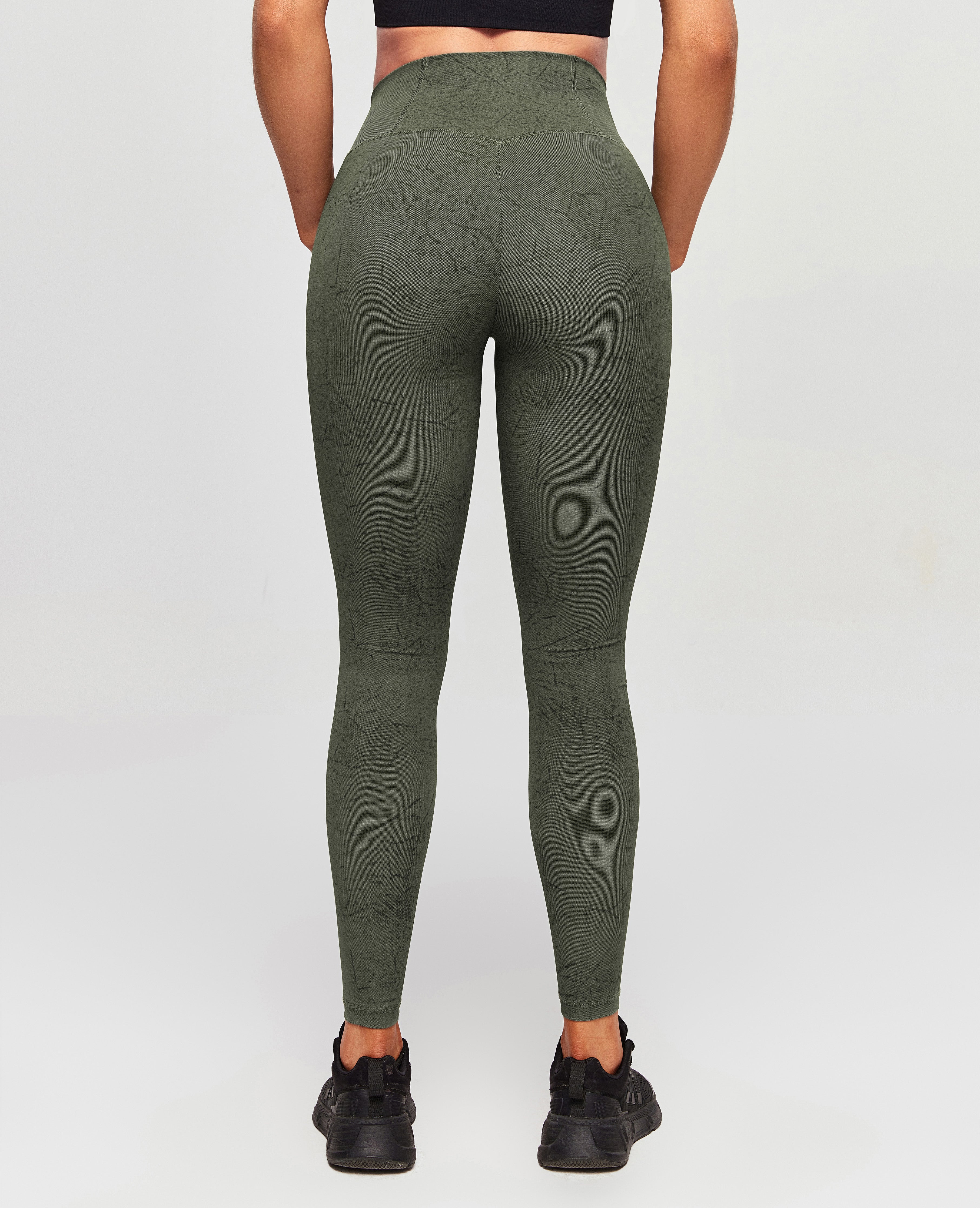 Leggings de tope de scrunch - Moss -Green Batik