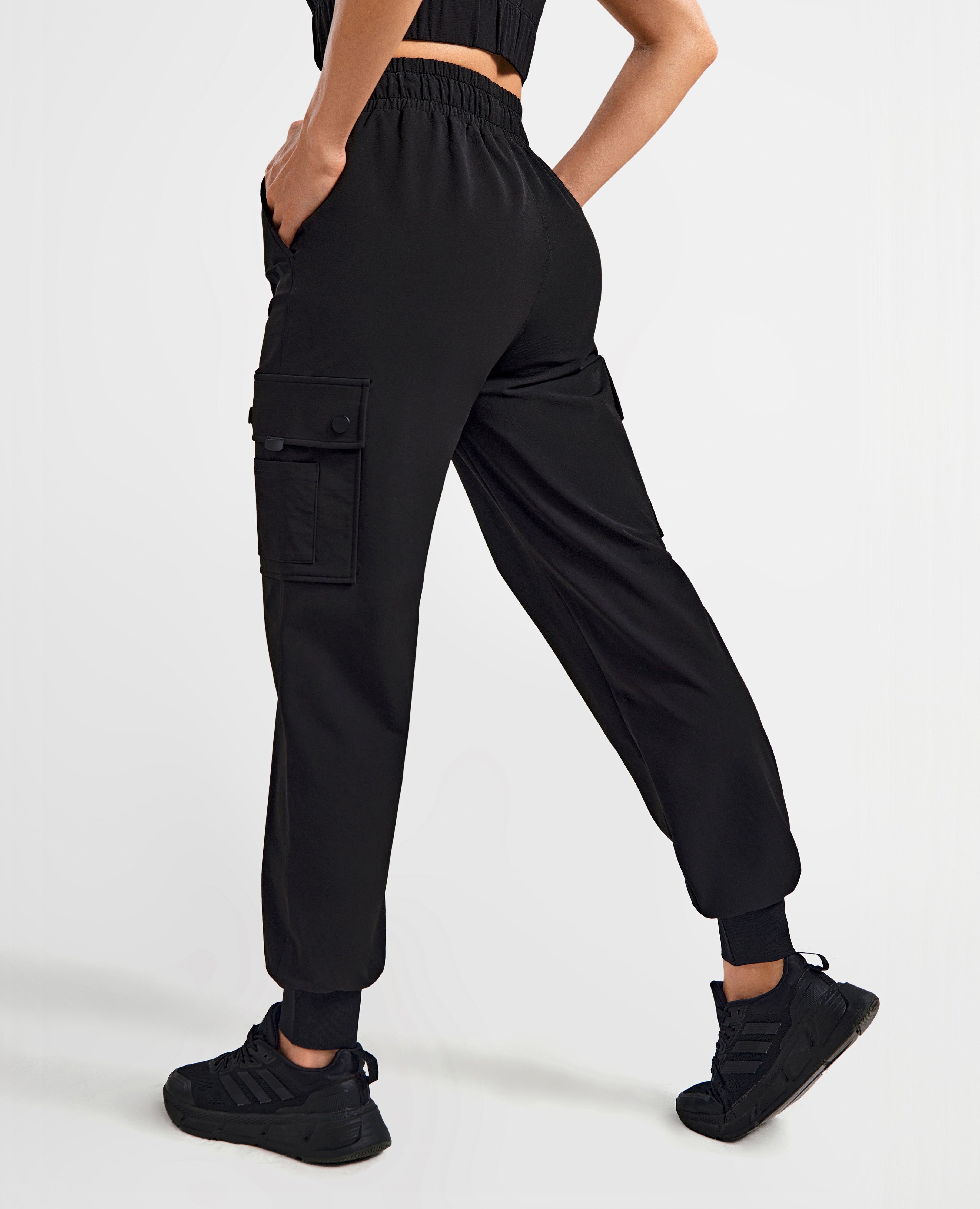 Cargo Pocket Moto Leggings - Black