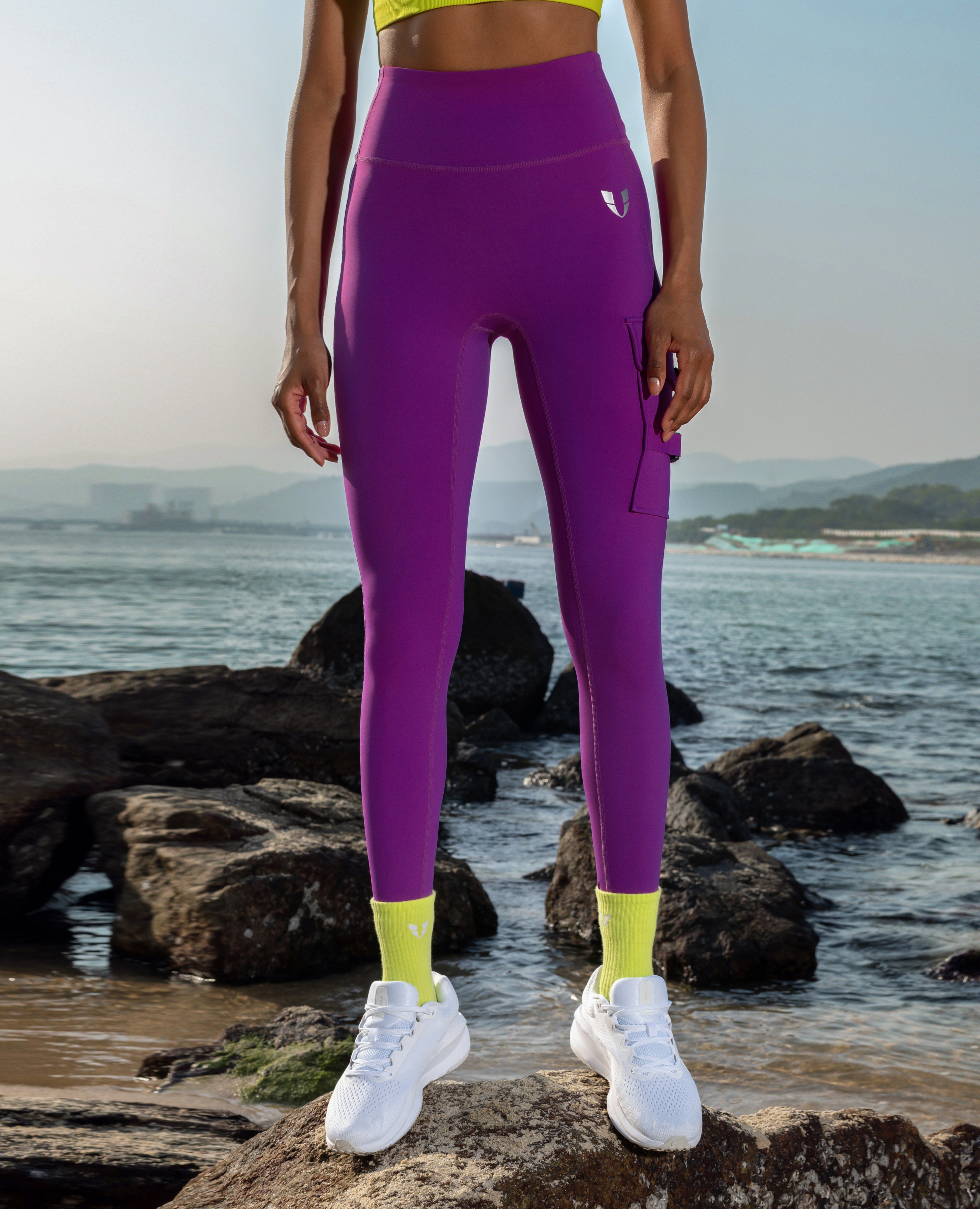 Cargo High -Waisted Pocket Leggings Plus - Violet