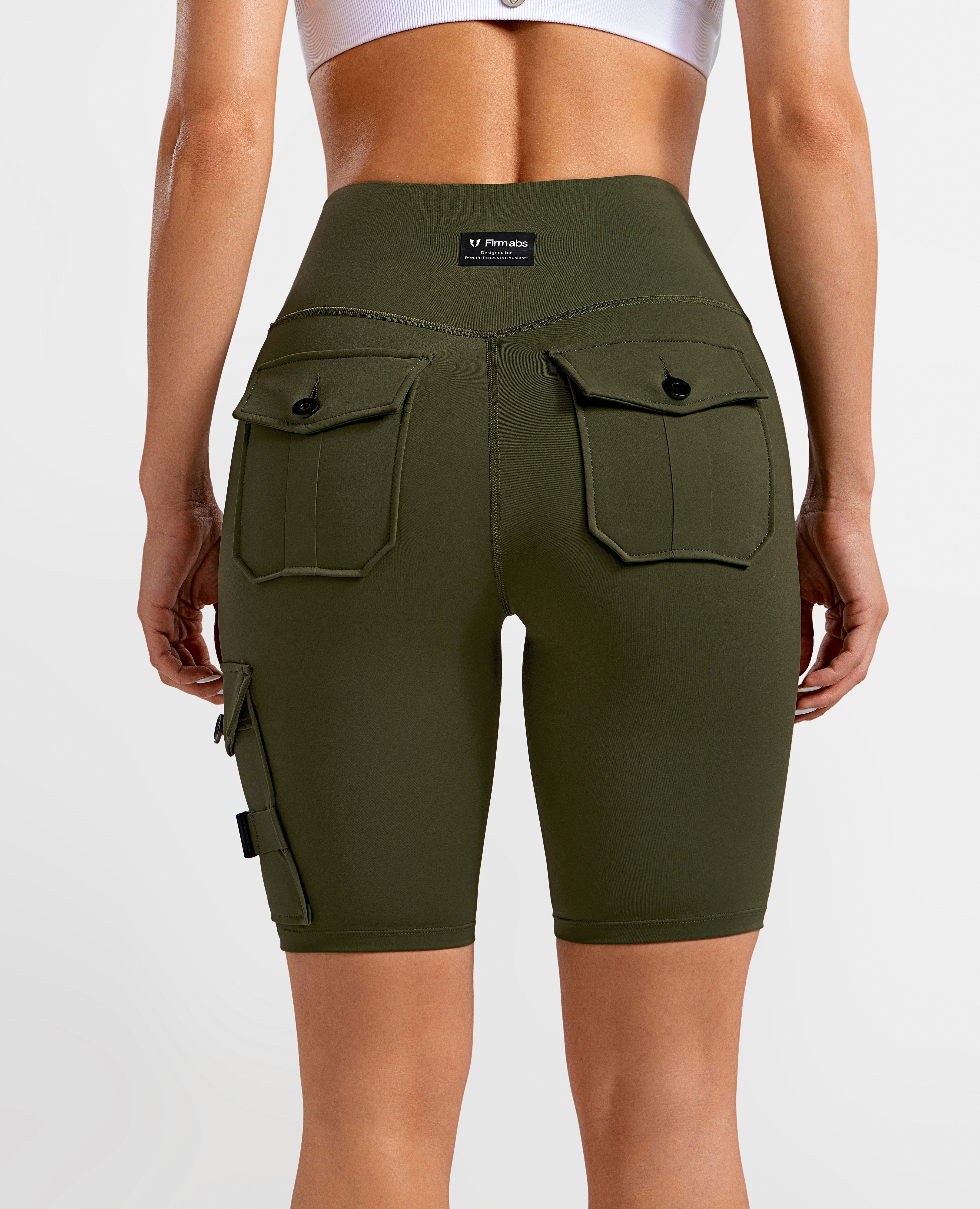 Active cargo shorts - darkolive green