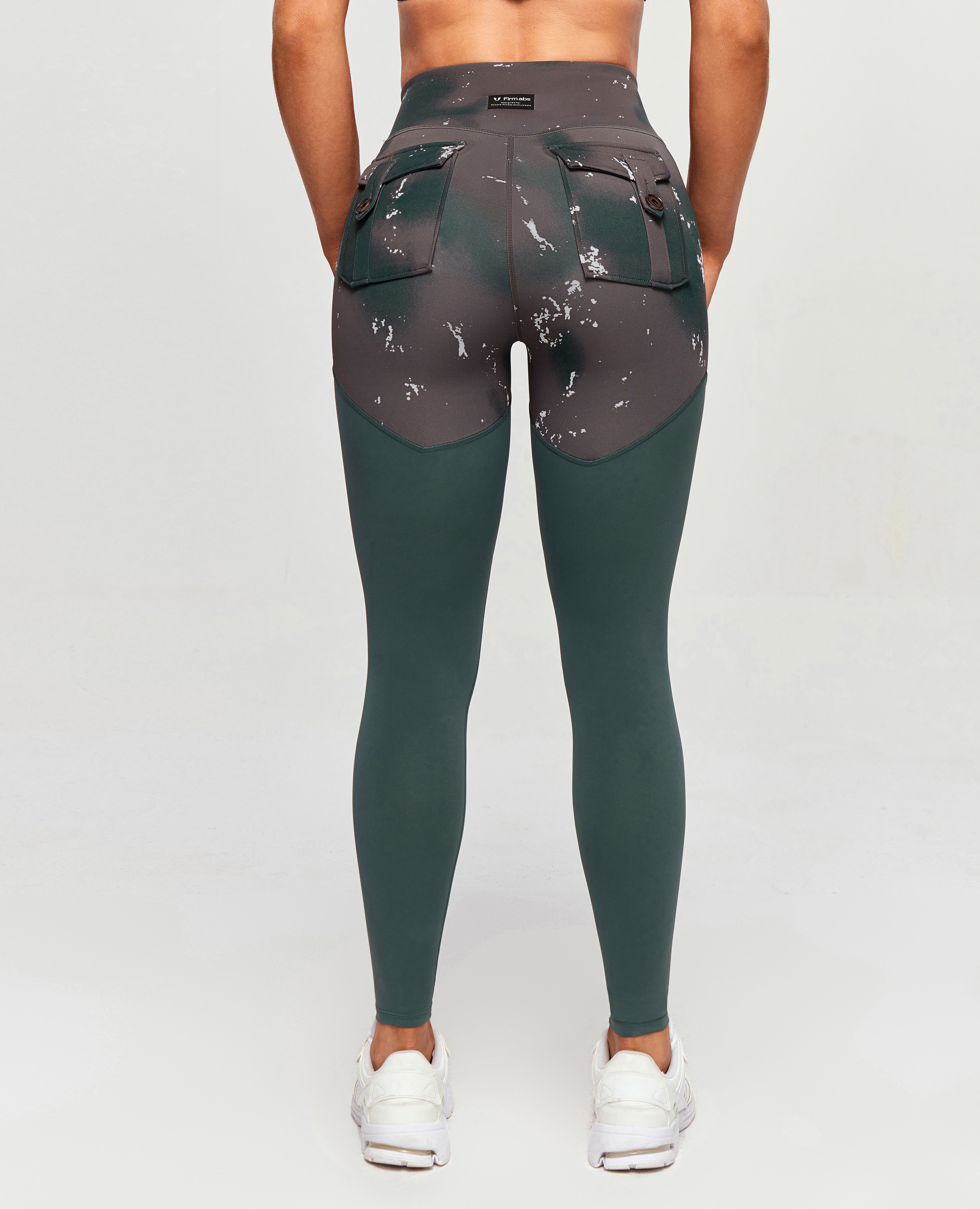 Leggings de sport Cargo Power - Batik et vert foncé