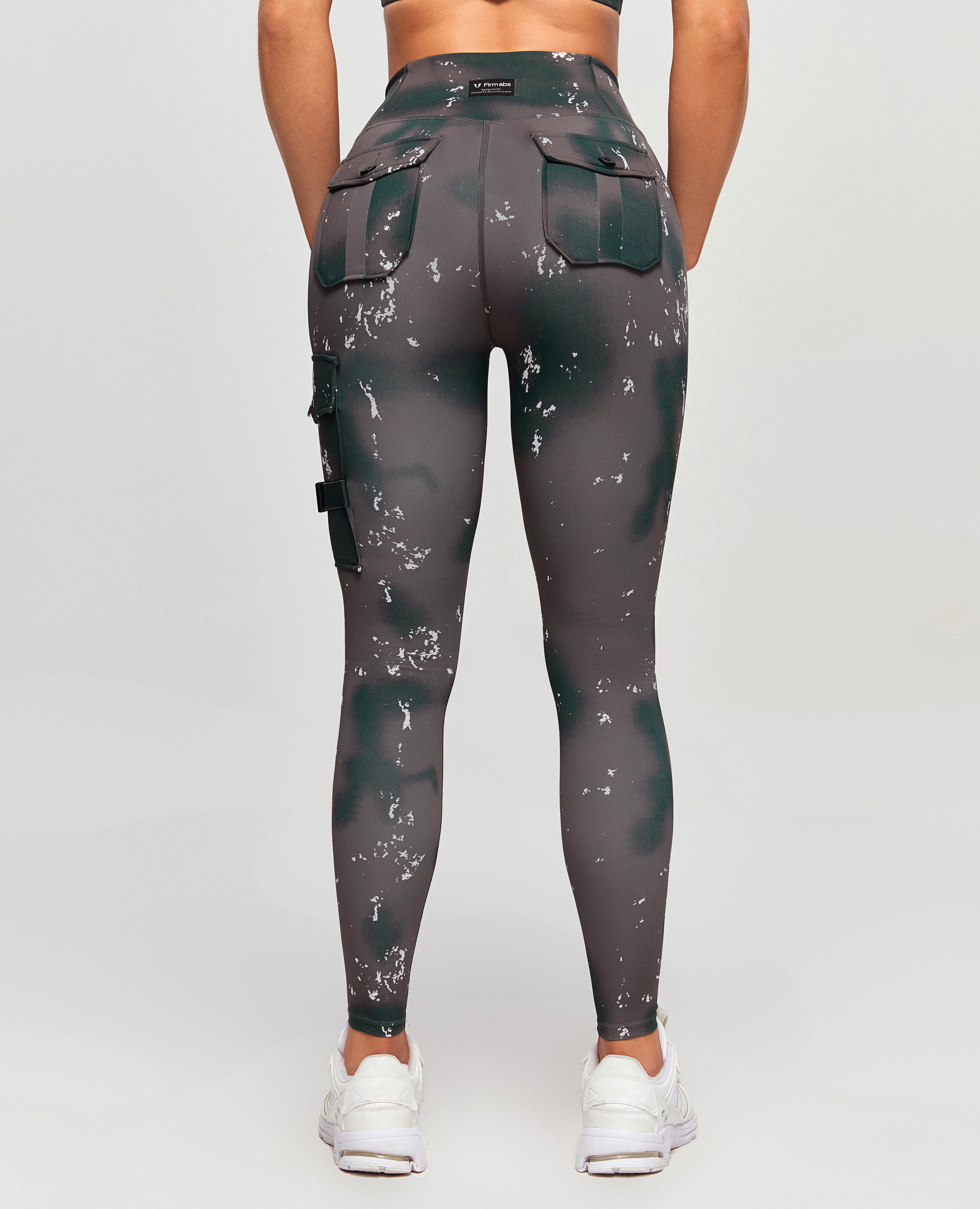 Cargo Fitness Leggings-Phantom Tie Dye